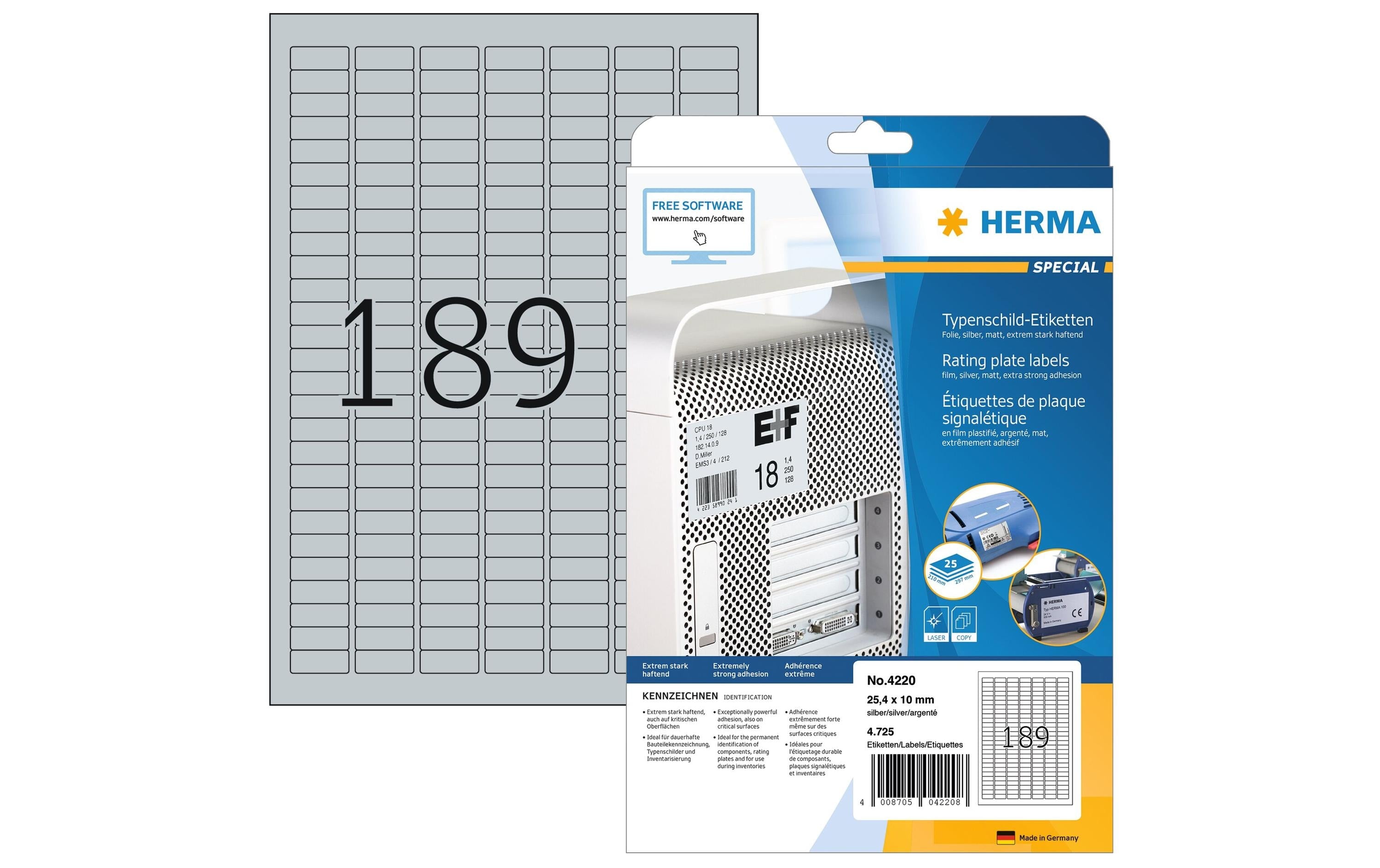 HERMA Typenschild-Etiketten 4220 25 x 10 mm