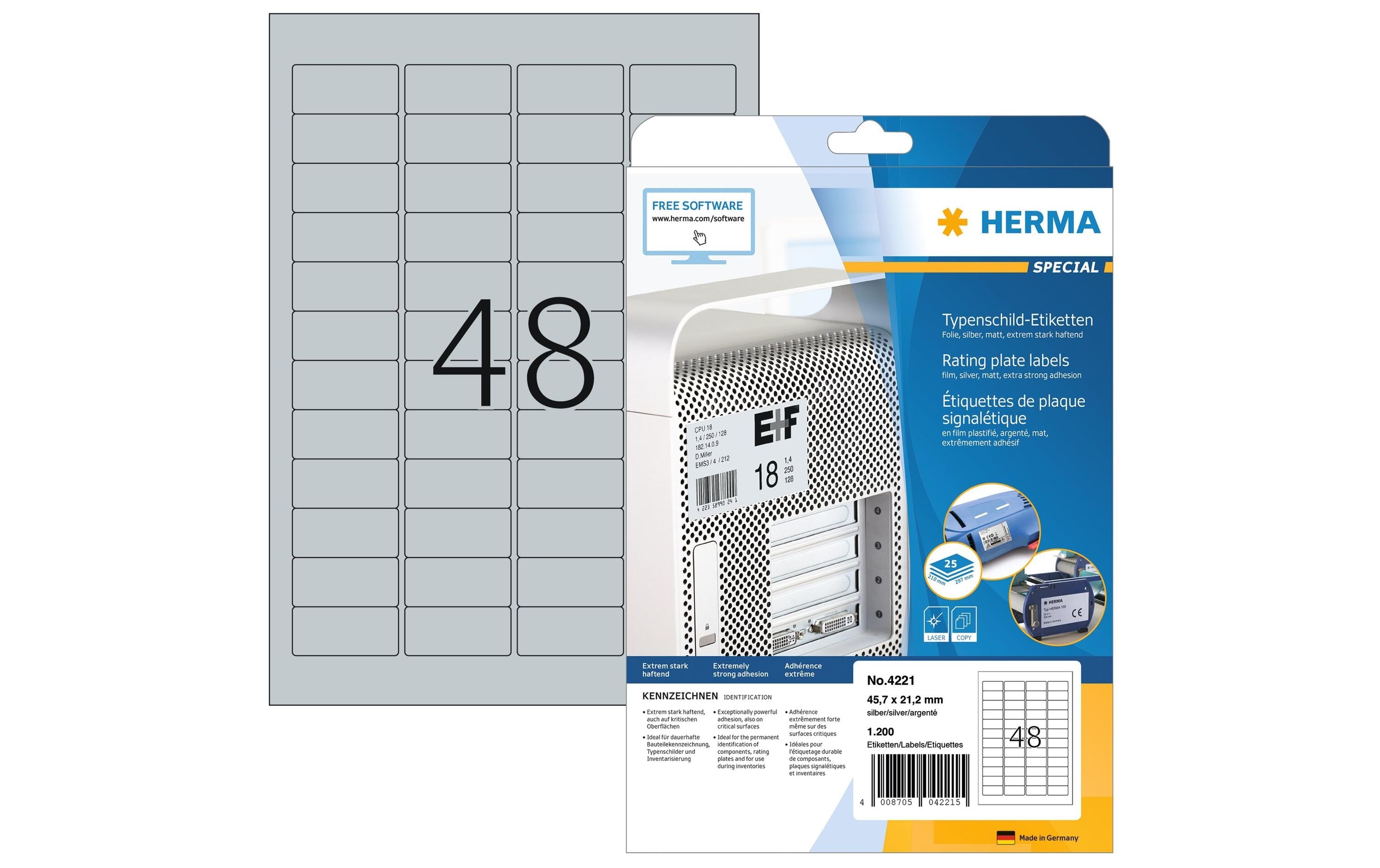 HERMA Typenschild-Etiketten 4221 45.7 x 21.2 mm