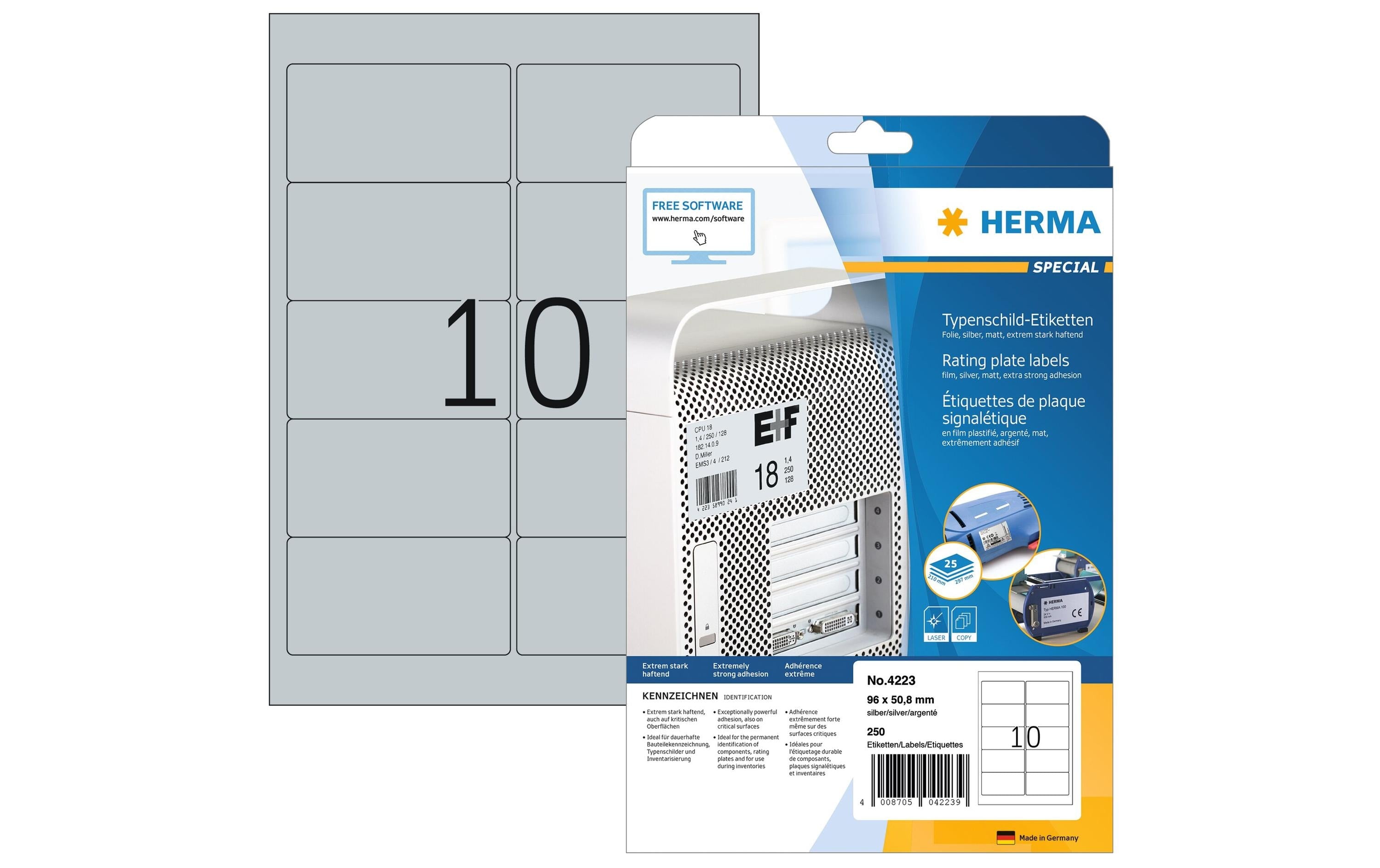 HERMA Typenschild-Etiketten 4223 96 x 50.8 mm