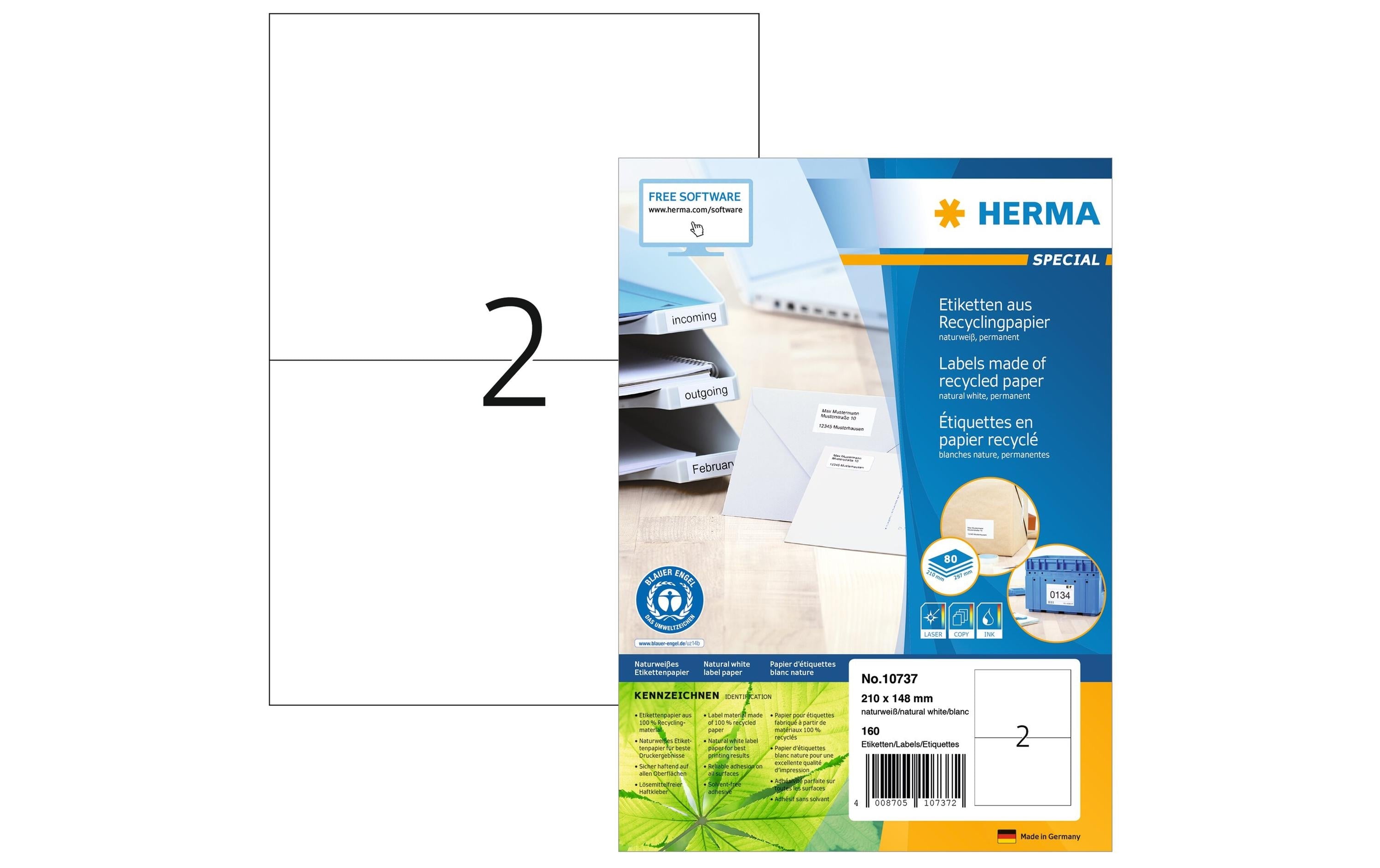 HERMA Universal-Etiketten 210 x 148 mm, 80 Blatt