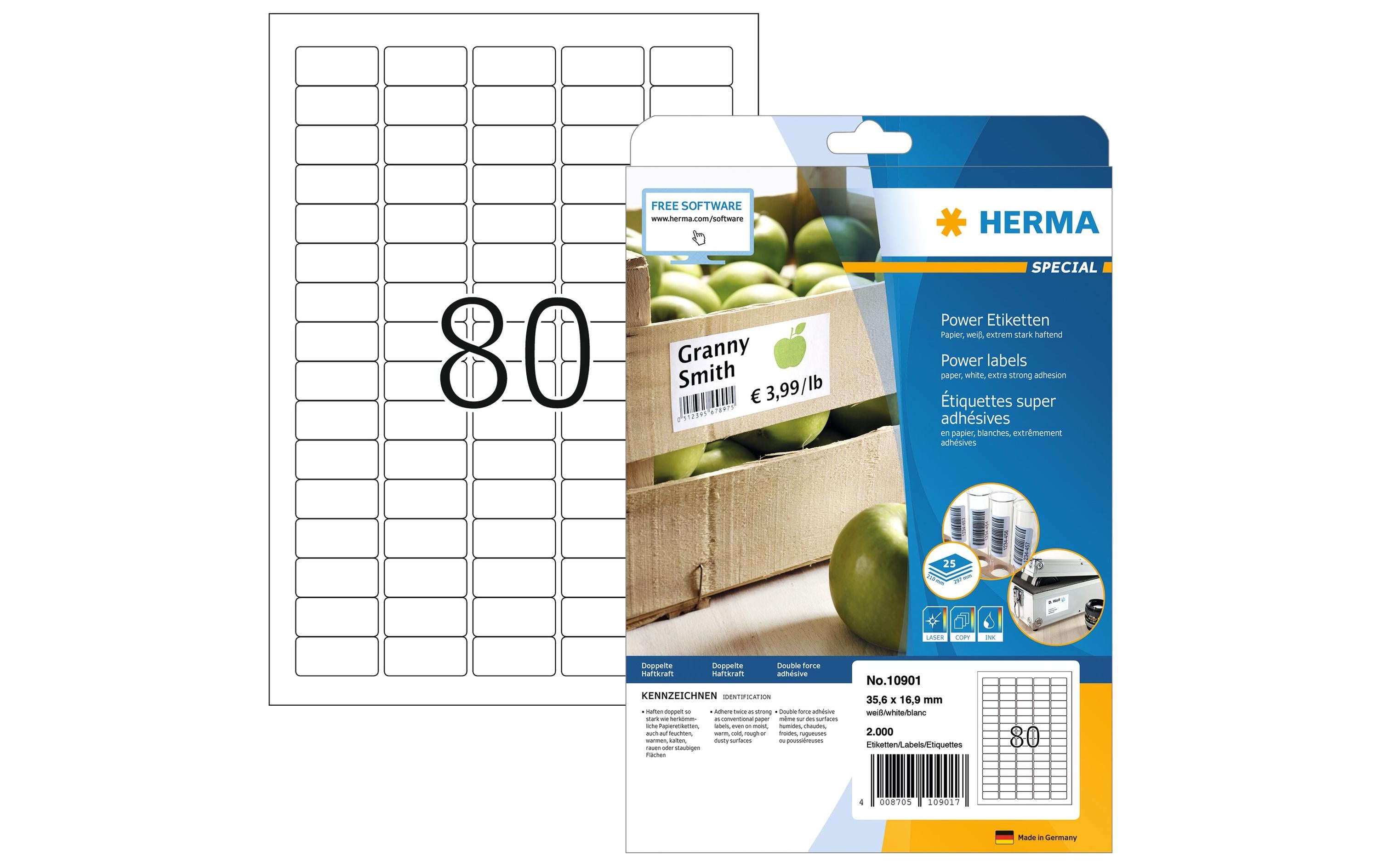 HERMA Universal-Etiketten Power 10901 35.6 x 16.9 mm