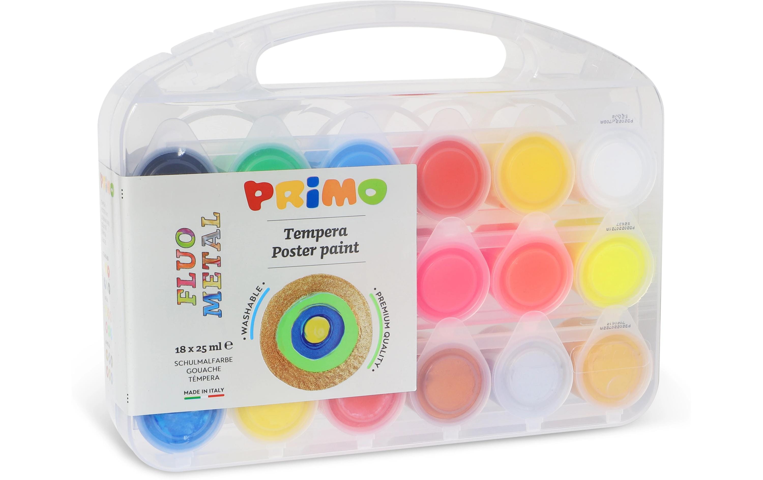 Primo Temperafarben 18 x 25 ml, mehrfarbig