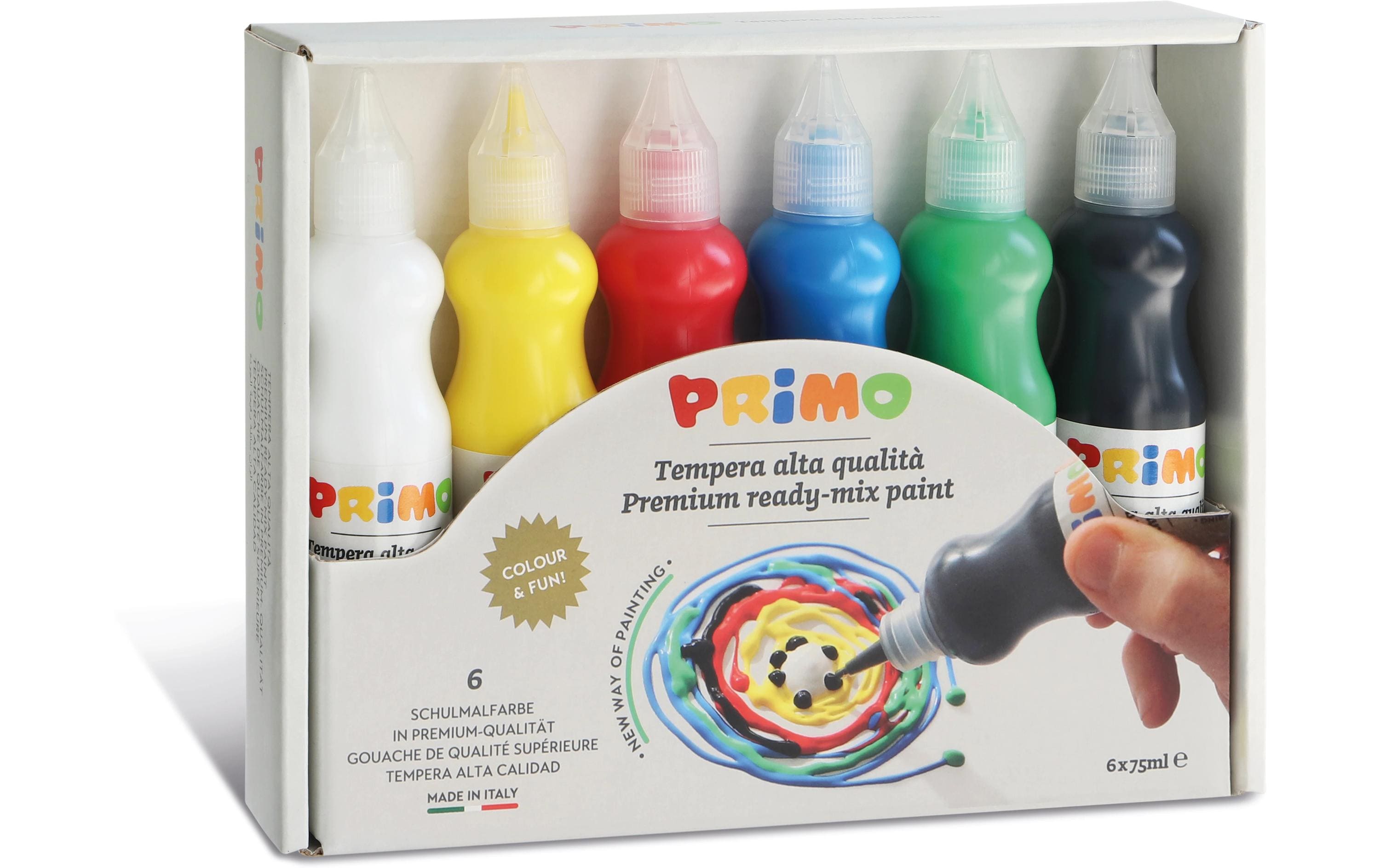 Primo Temperafarben Premium 6 x 75 ml, mehrfarbig