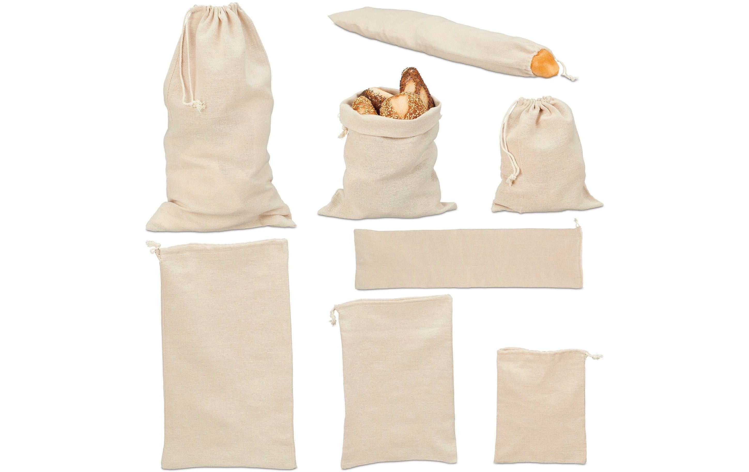 relaxdays Brotsack 8-teili, Beige