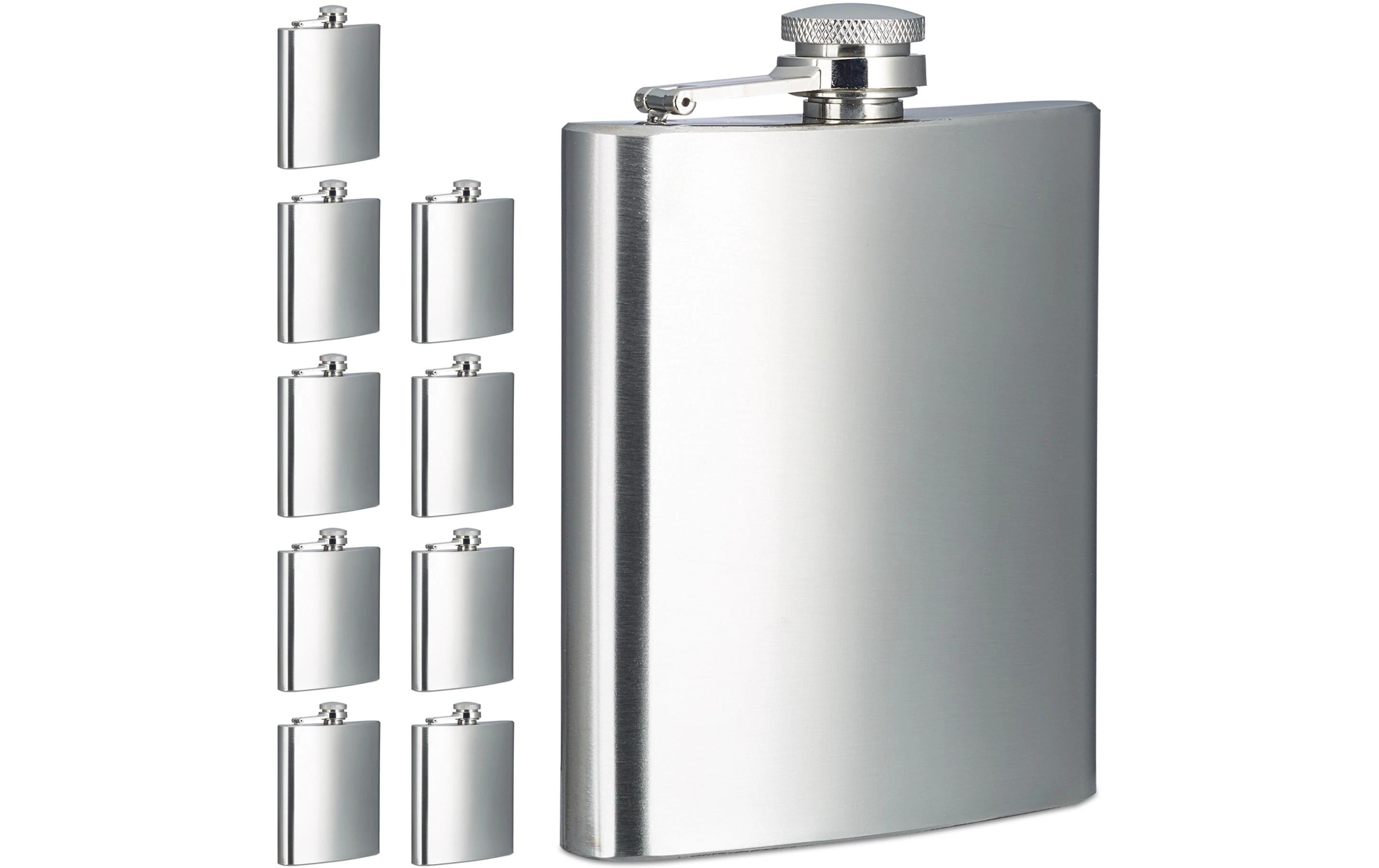 relaxdays Outdoor-Flachmann 10er Set, 200 ml