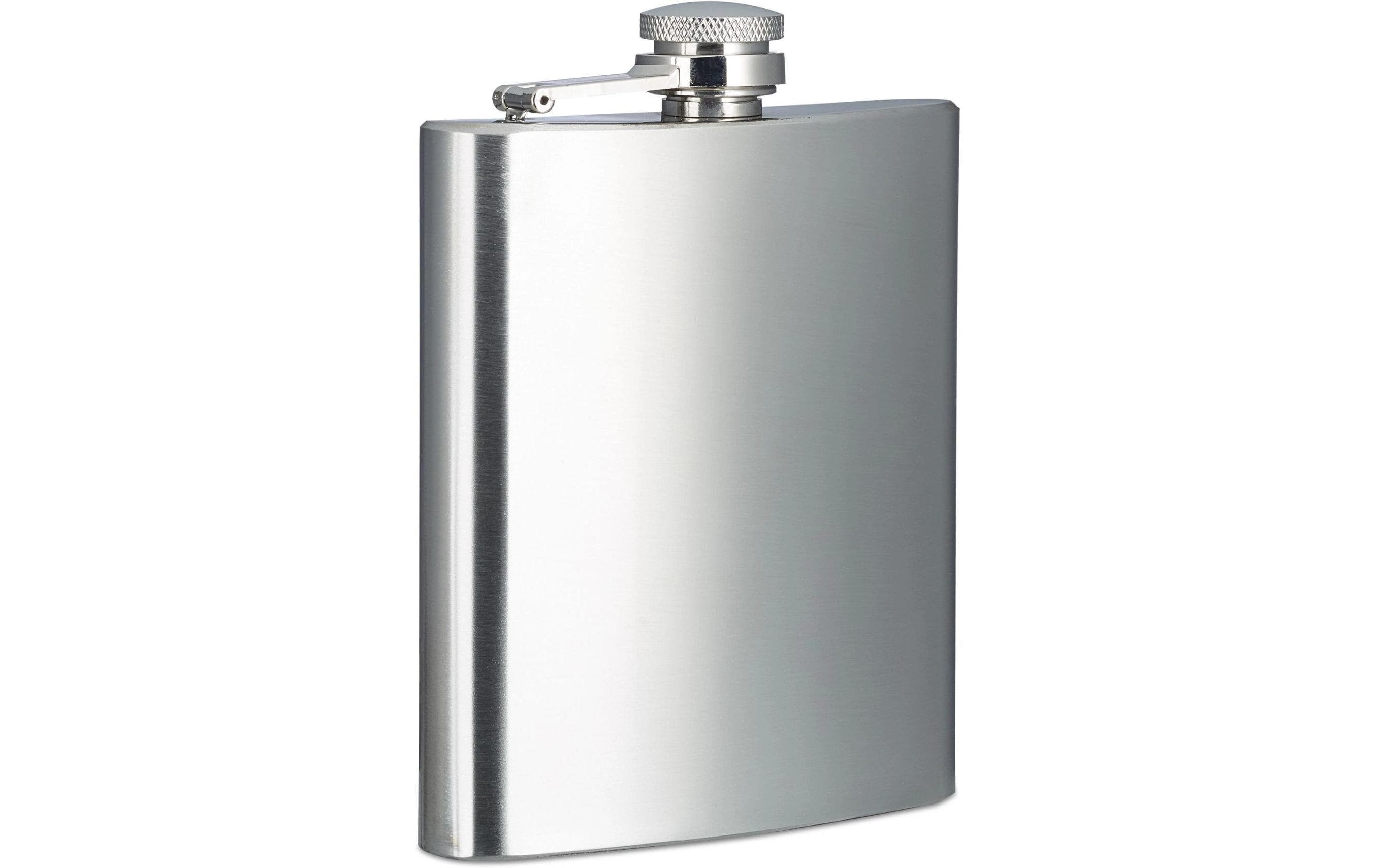 relaxdays Outdoor-Flachmann Silber, 200 ml