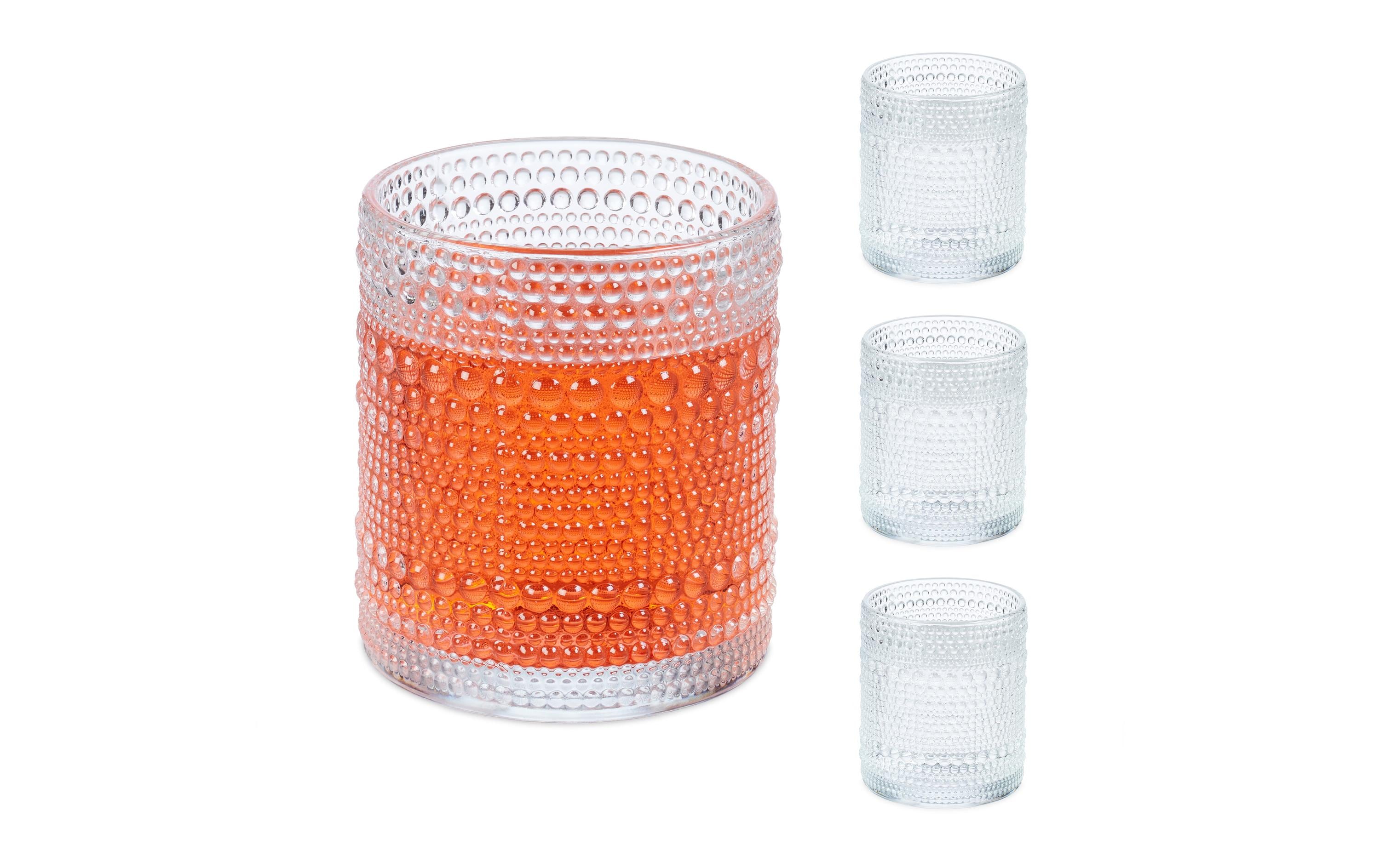relaxdays Trinkglas 4er Set, Transparent, 410 ml