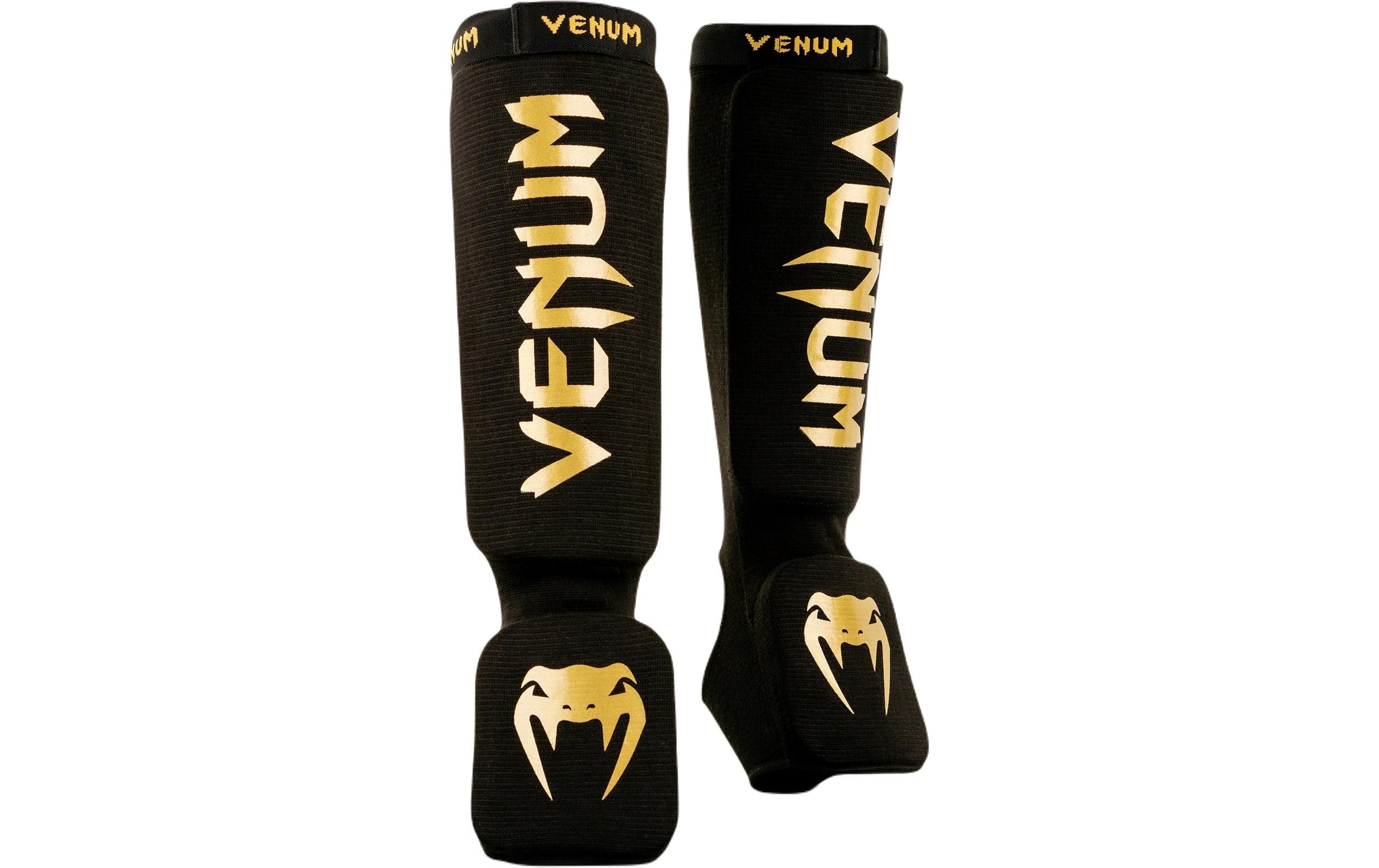 Venum Kontact Shin Guards Gold/Schwarz, XS