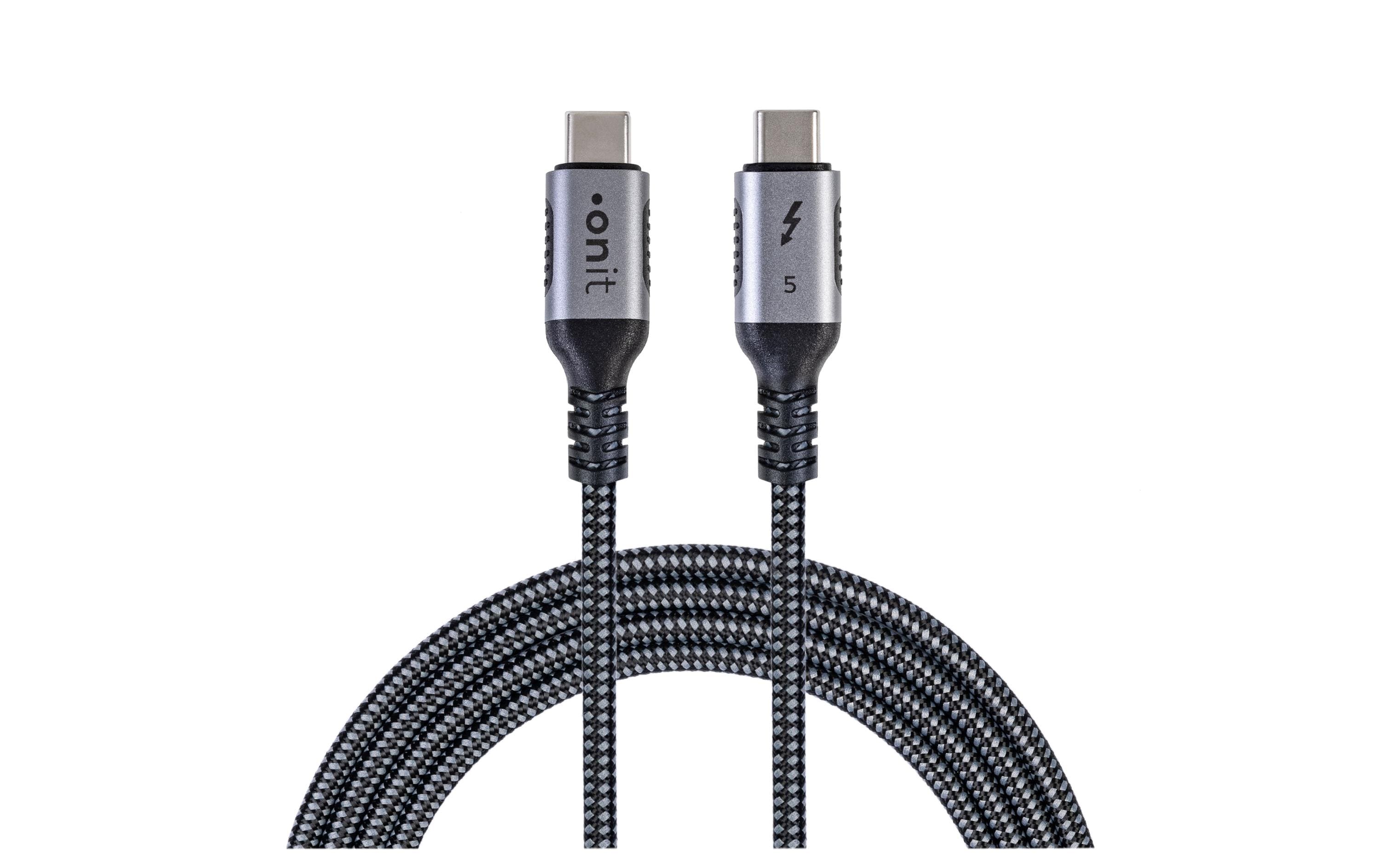 onit Thunderbolt-5-Kabel USB C - USB C 1 m, Grau/Schwarz