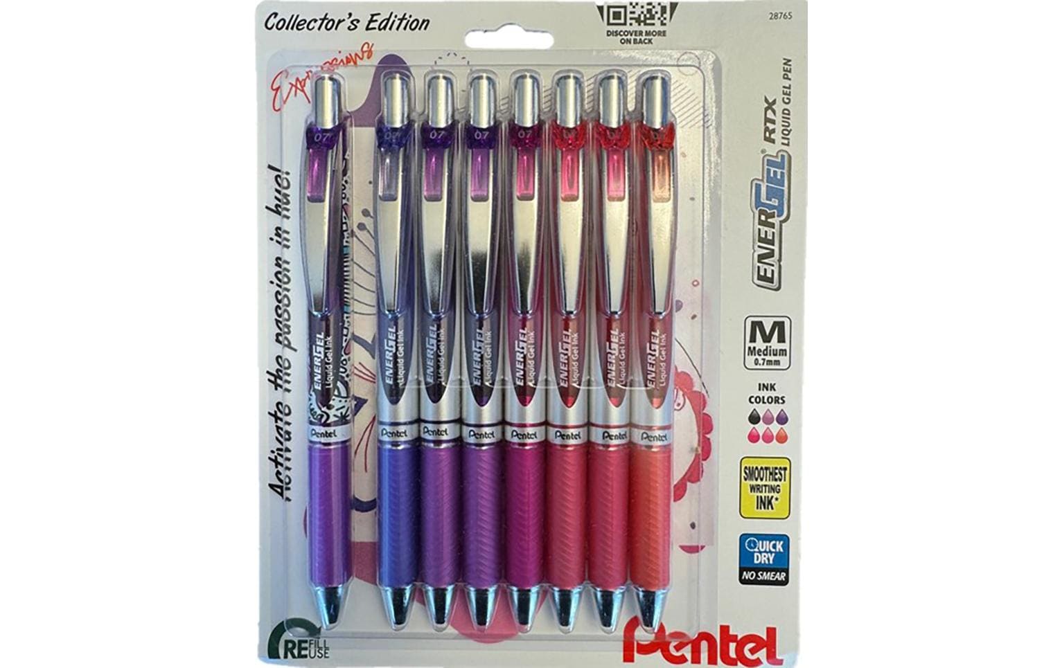 pentel Gelschreiber Passion 0.7 mm, Mehrfarbig, 8 Stück