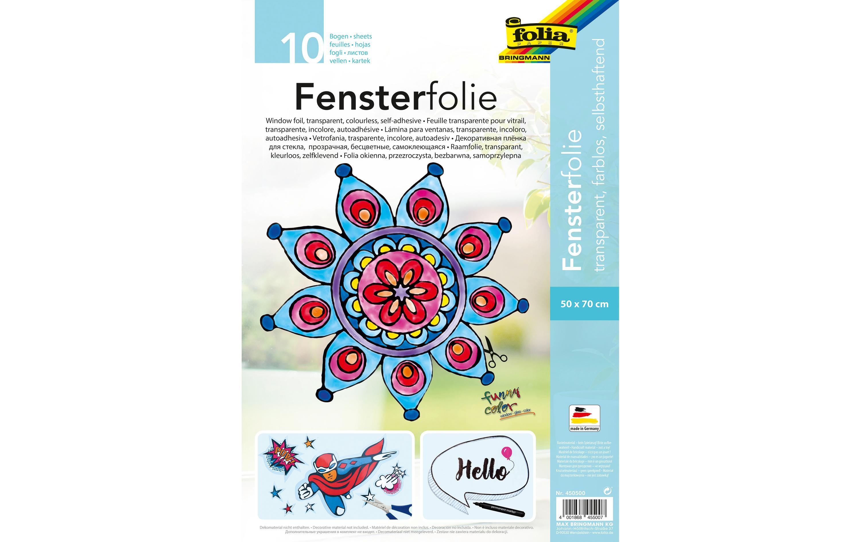 Folia Folie 50 x 70 cm Fenster, farblos, selbsthaftend