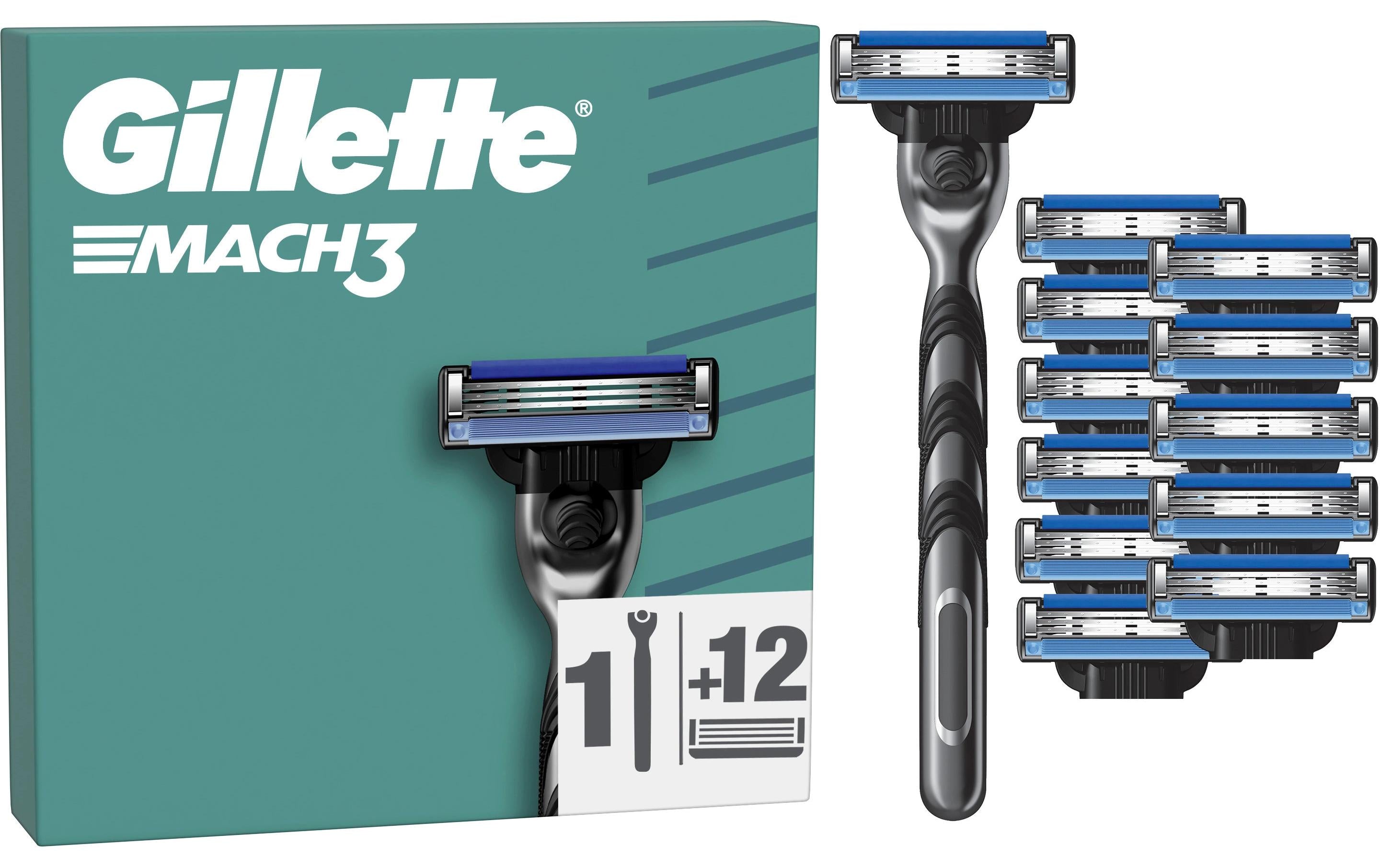 Gillette Herrenrasierer Gillette Mach3 Basis 12er + Handstück