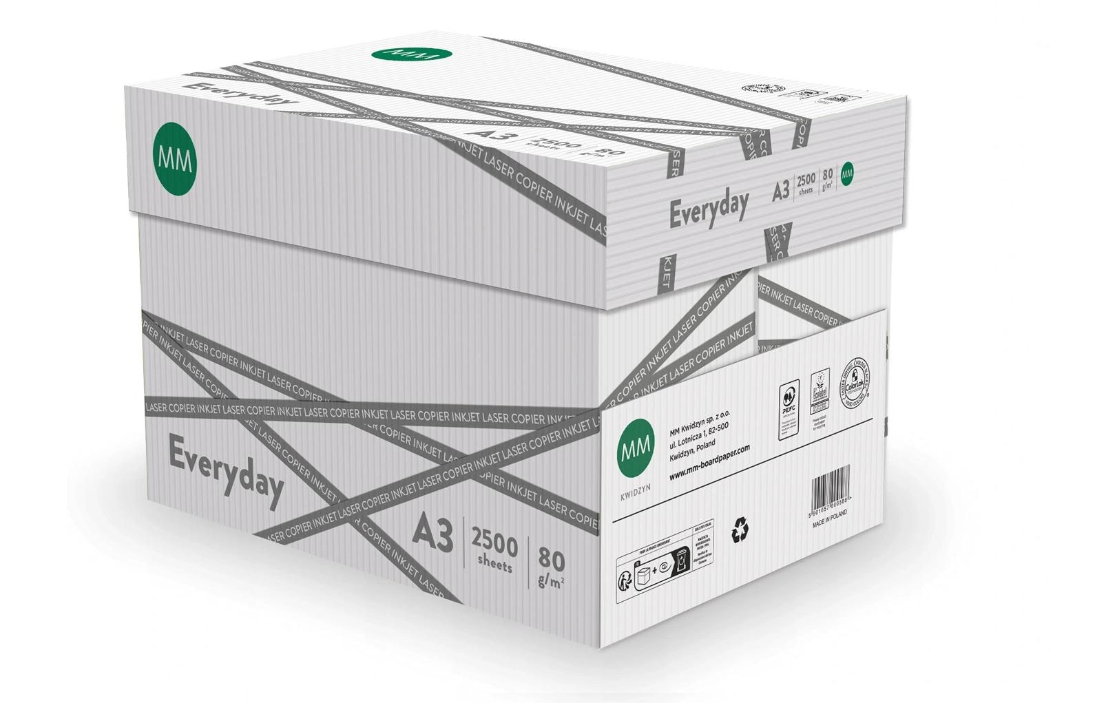 360 Kopierpapier Everyday A3, Weiss, 80 g/m², 1 Palette