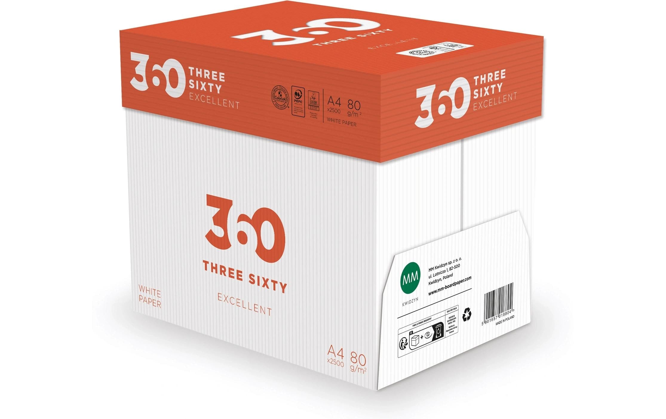 360 Kopierpapier Excellent A4, Hochweiss, 80 g/m², 1 Palette