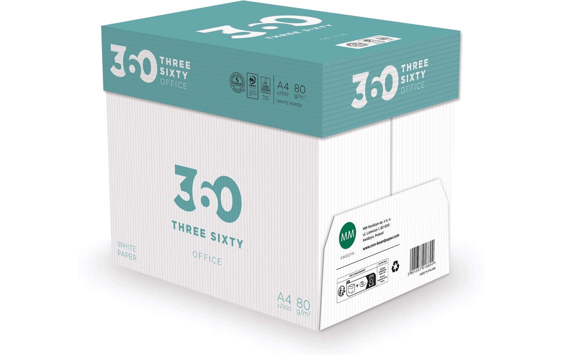 360 Kopierpapier Office A4, Weiss, 80 g/m², 2500 Blatt
