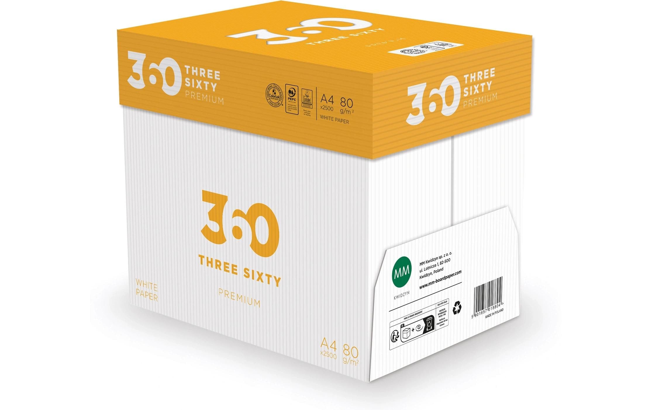 360 Kopierpapier Premium A4, Hochweiss, 80 g/m², 2500 Blatt