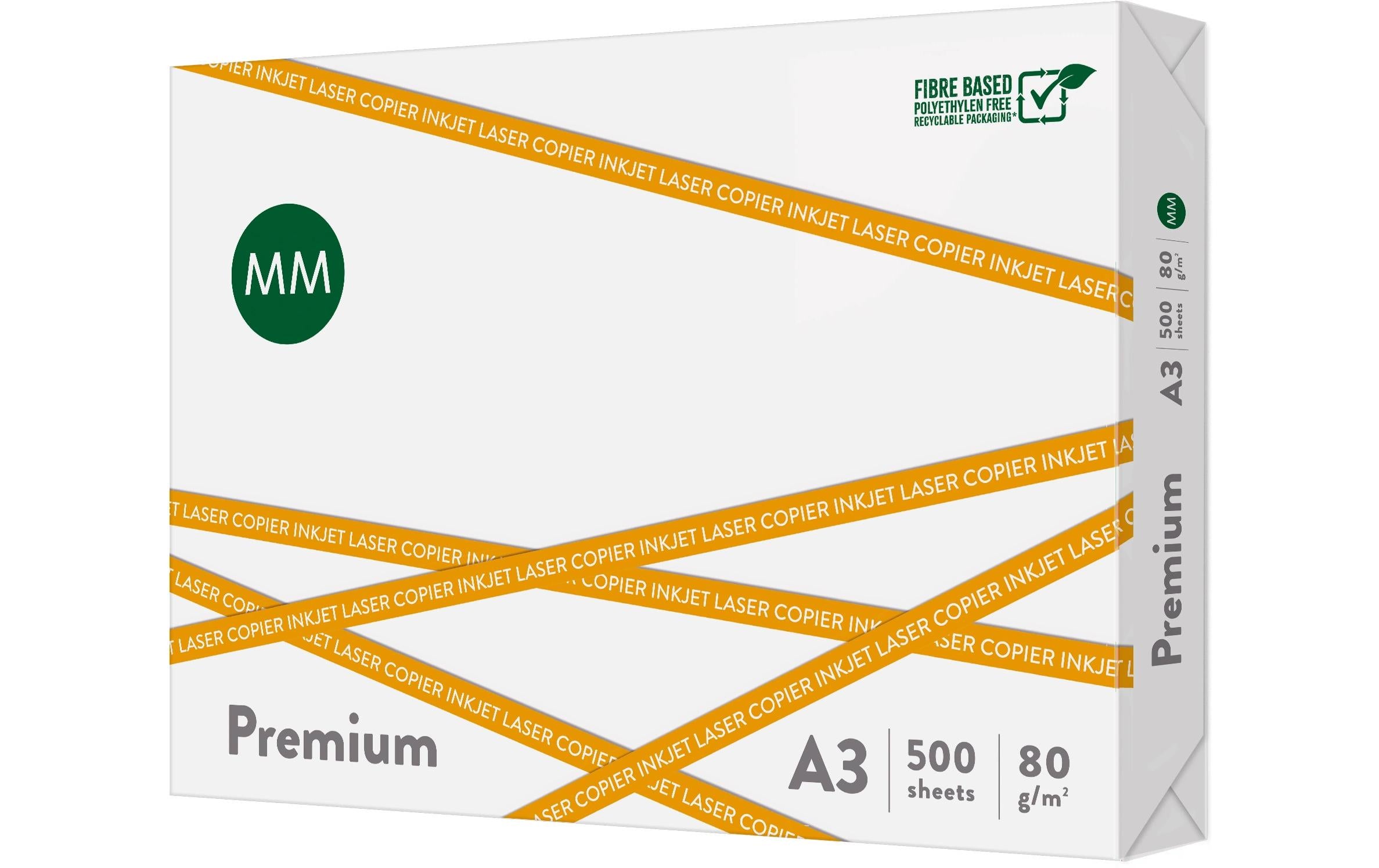 360 Kopierpapier Premium A3, Hochweiss, 80 g/m², 500 Blatt