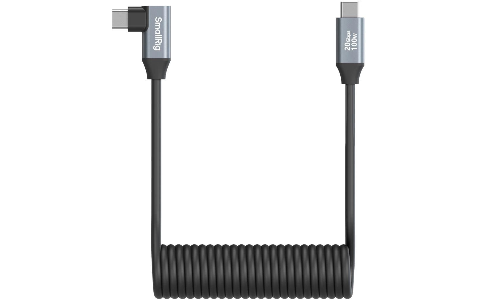 Smallrig Kabel USB-C Coiled Data Cable Gerade auf gewinkelt