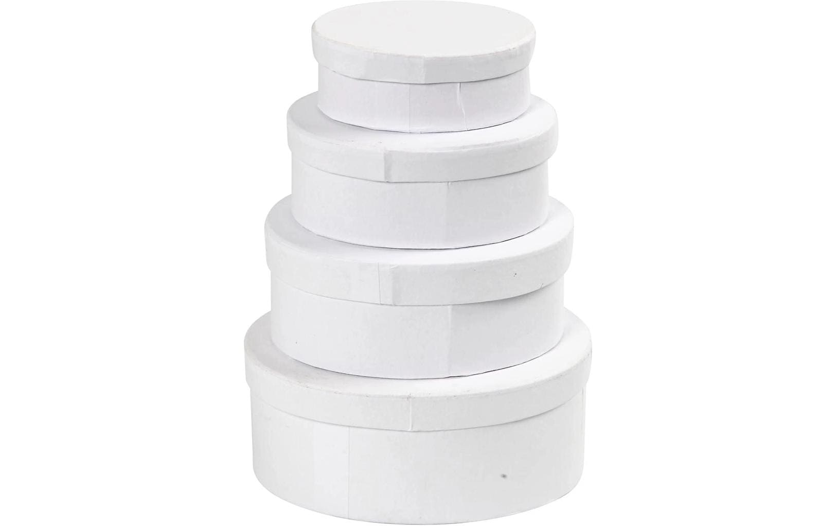 Creativ Company Papp-Schachtel oval 4 Stück, Weiss