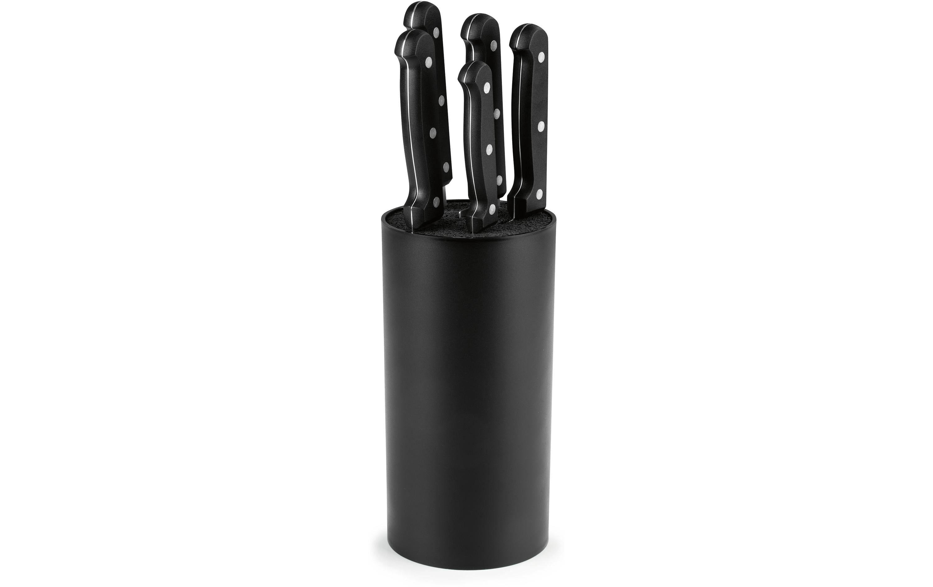 GOURMETmaxx Messerblock-Set mit Messer Edelstahl, 6-Teilig, Schwarz