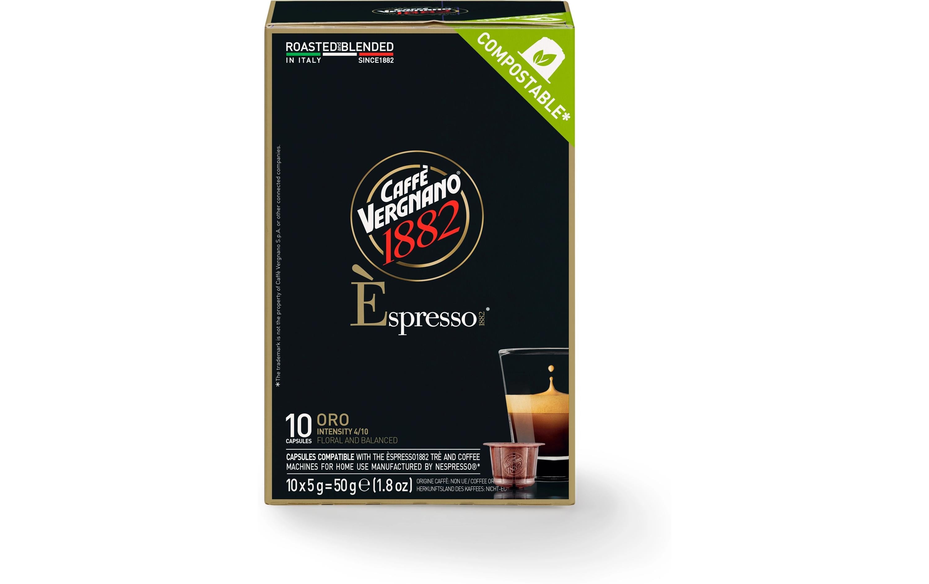 Caffè Vergnano Kaffeekapseln Espresso Oro 10 Stück