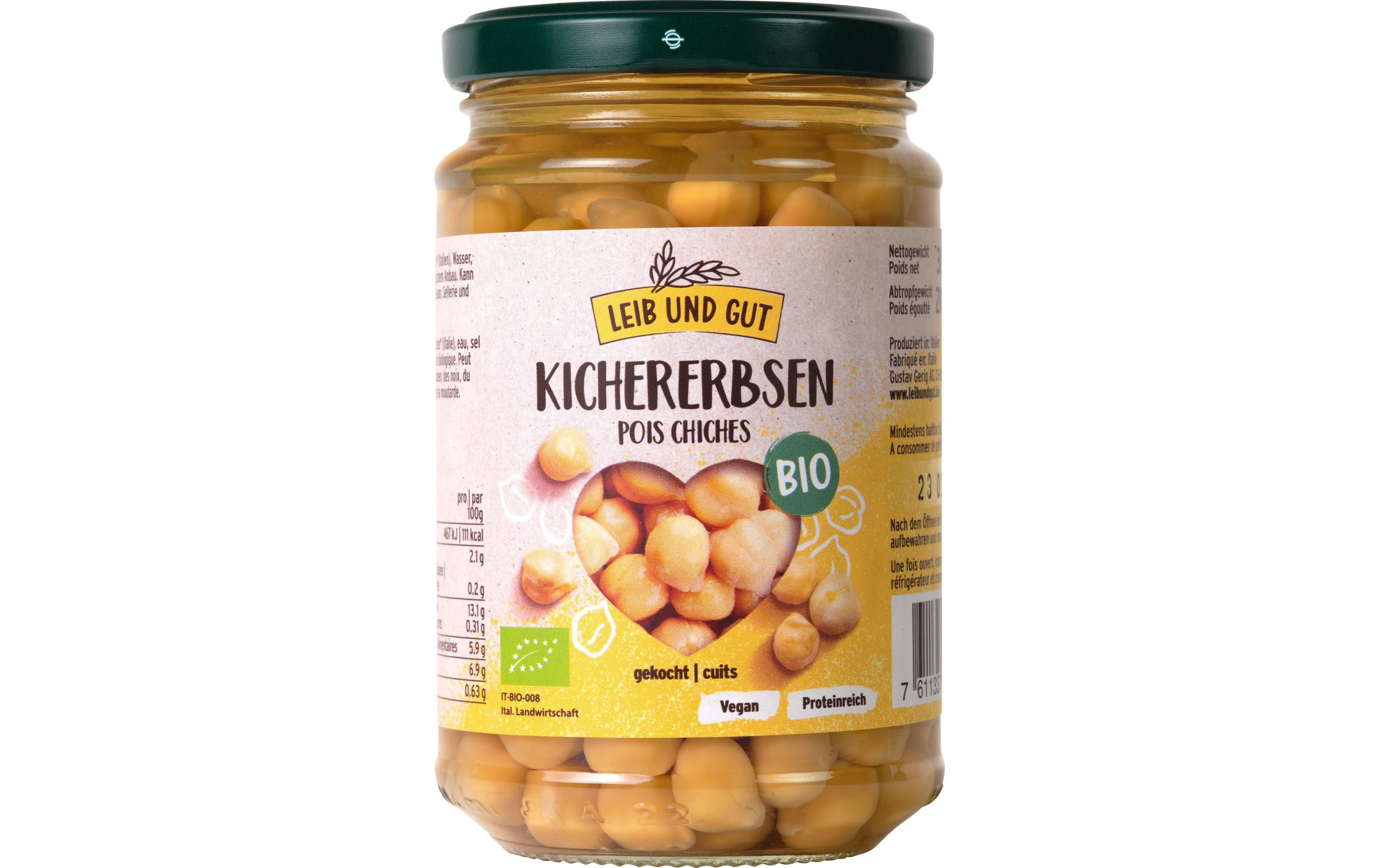 Leib und Gut Bio Kichererbsen gekocht 300 g