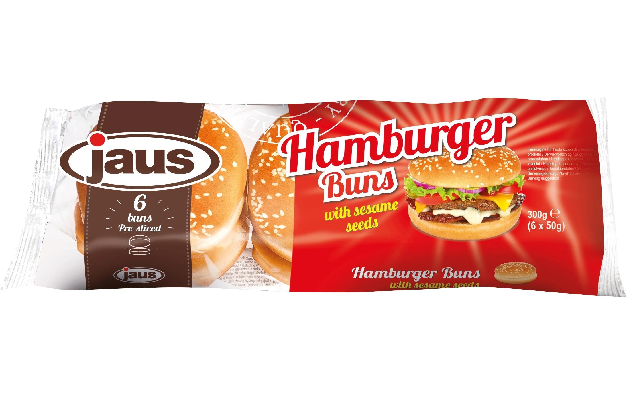 jaus Daily Bread Burger Buns Sesam geschnitten 6 Stück