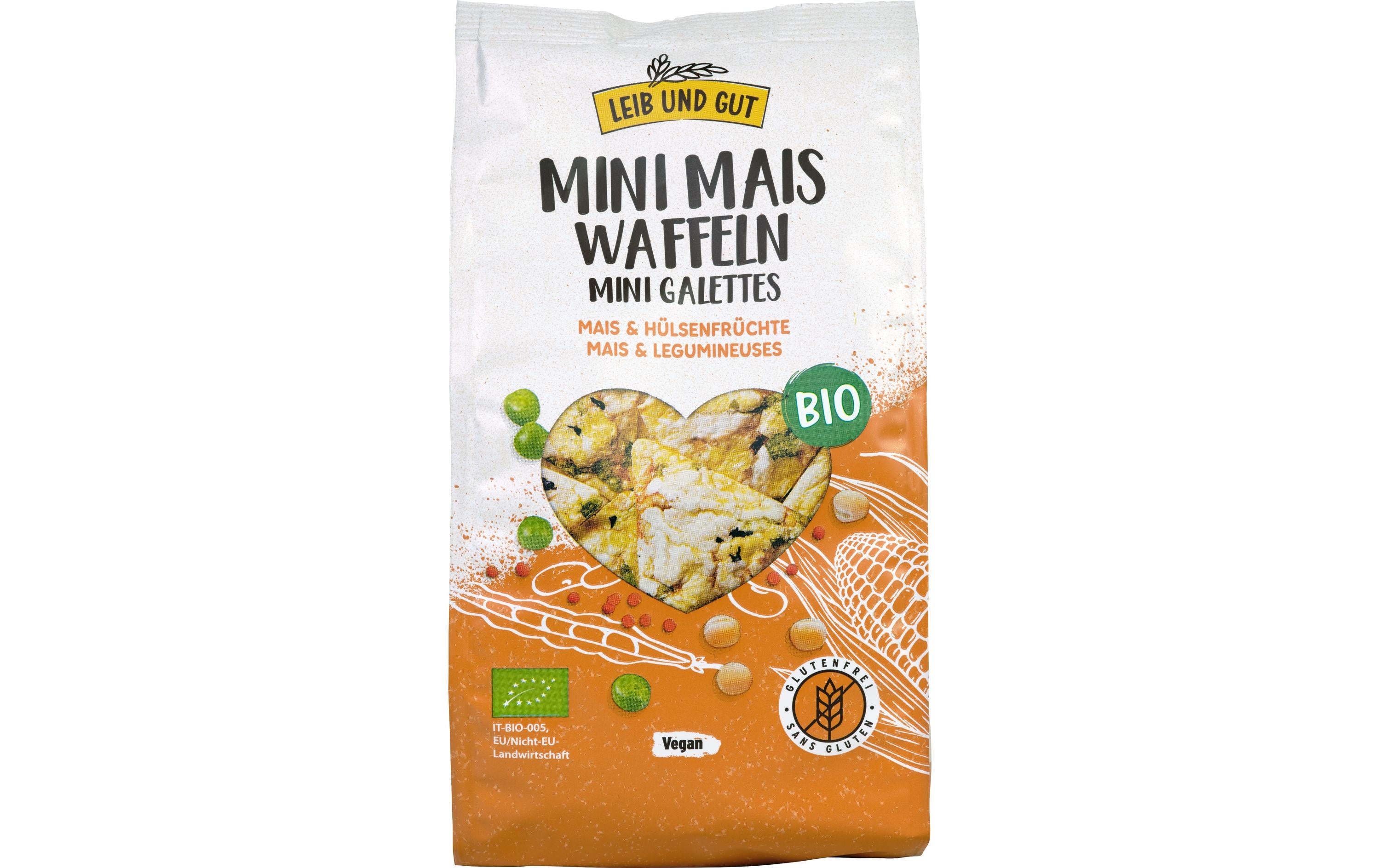 Leib und Gut Bio Mini Maiswaffeln Mais und Hülsenfrüchte 90 g