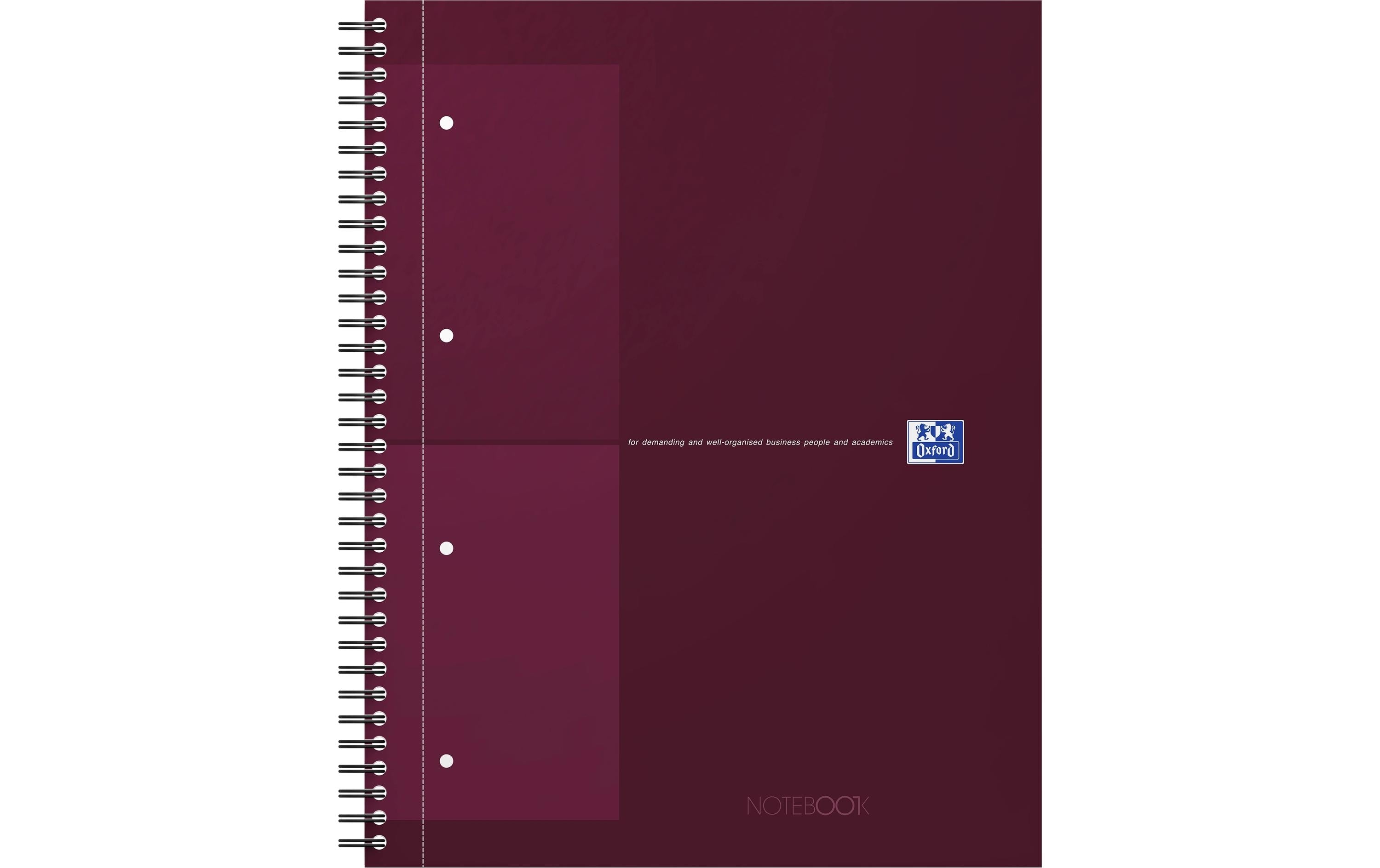 Oxford Notizbuch A4, Kariert, Dunkelrot