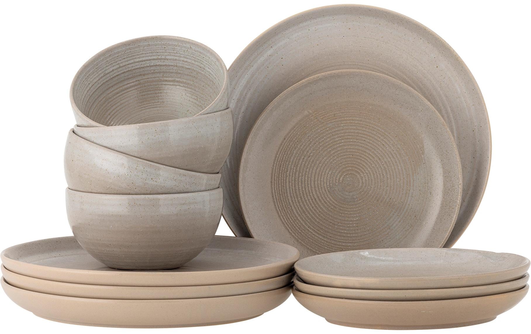 Bloomingville Speise-Service Taupe 12-teilig, Grau