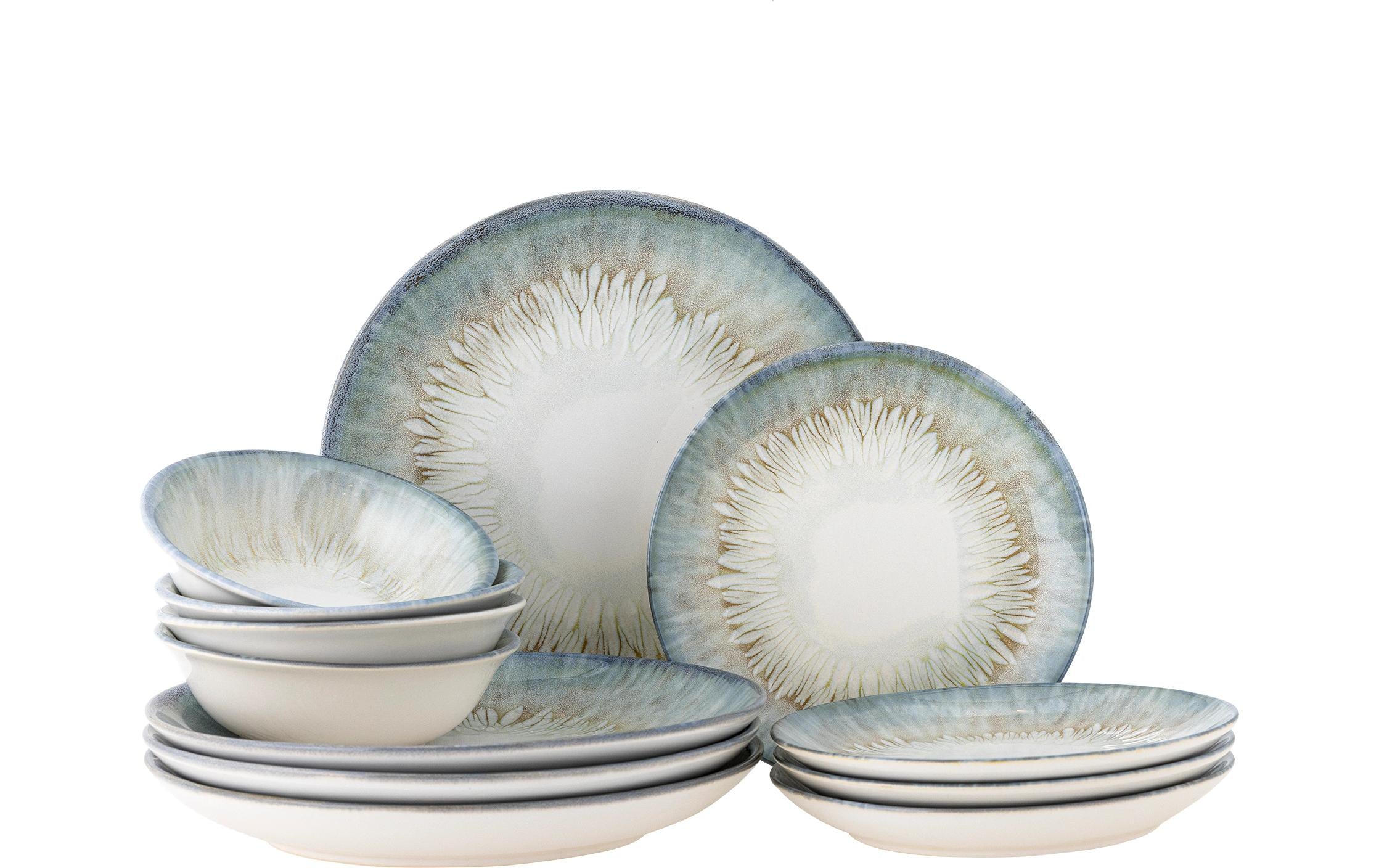 Bloomingville Speise-Service Calen 12-teilig, Blau