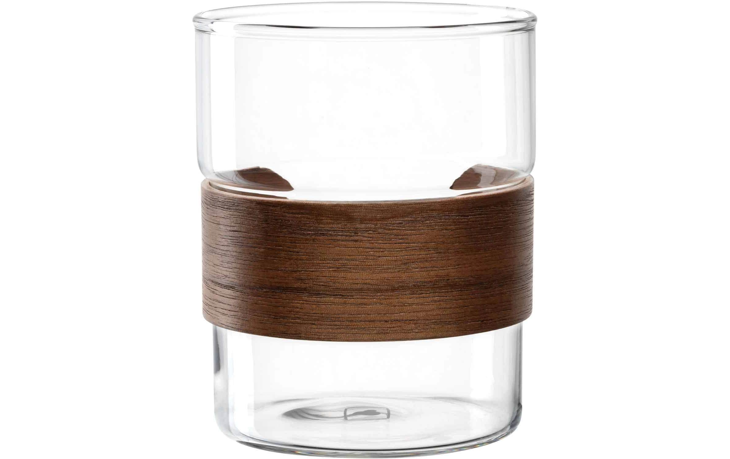 Leonardo Cappuccino Becher Novo Legno 320 ml, 2 Stück, Transparent