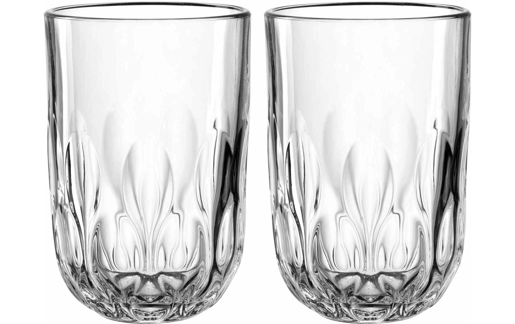 Leonardo Cappuccino Becher Gocce 3 380 ml, 2 Stück, Transparent