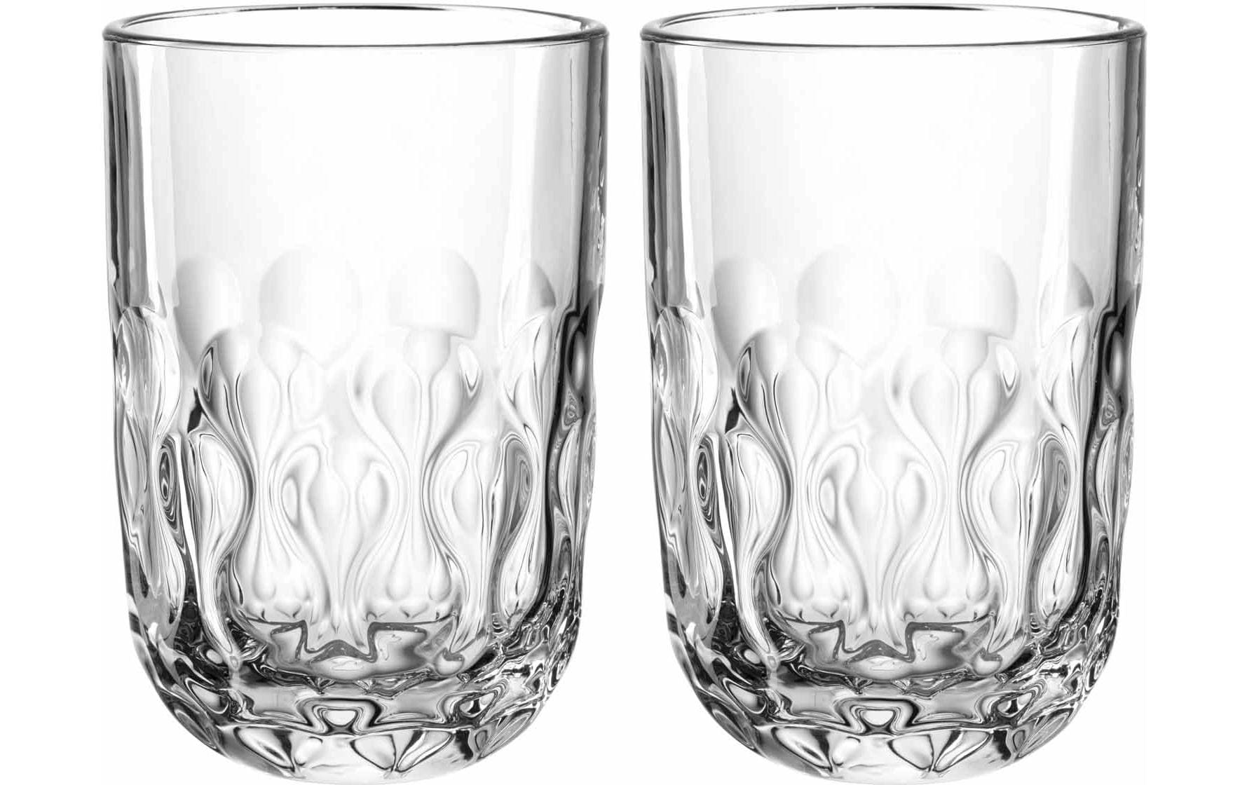 Leonardo Cappuccino Becher Gocce 2 380 ml, 2 Stück, Transparent