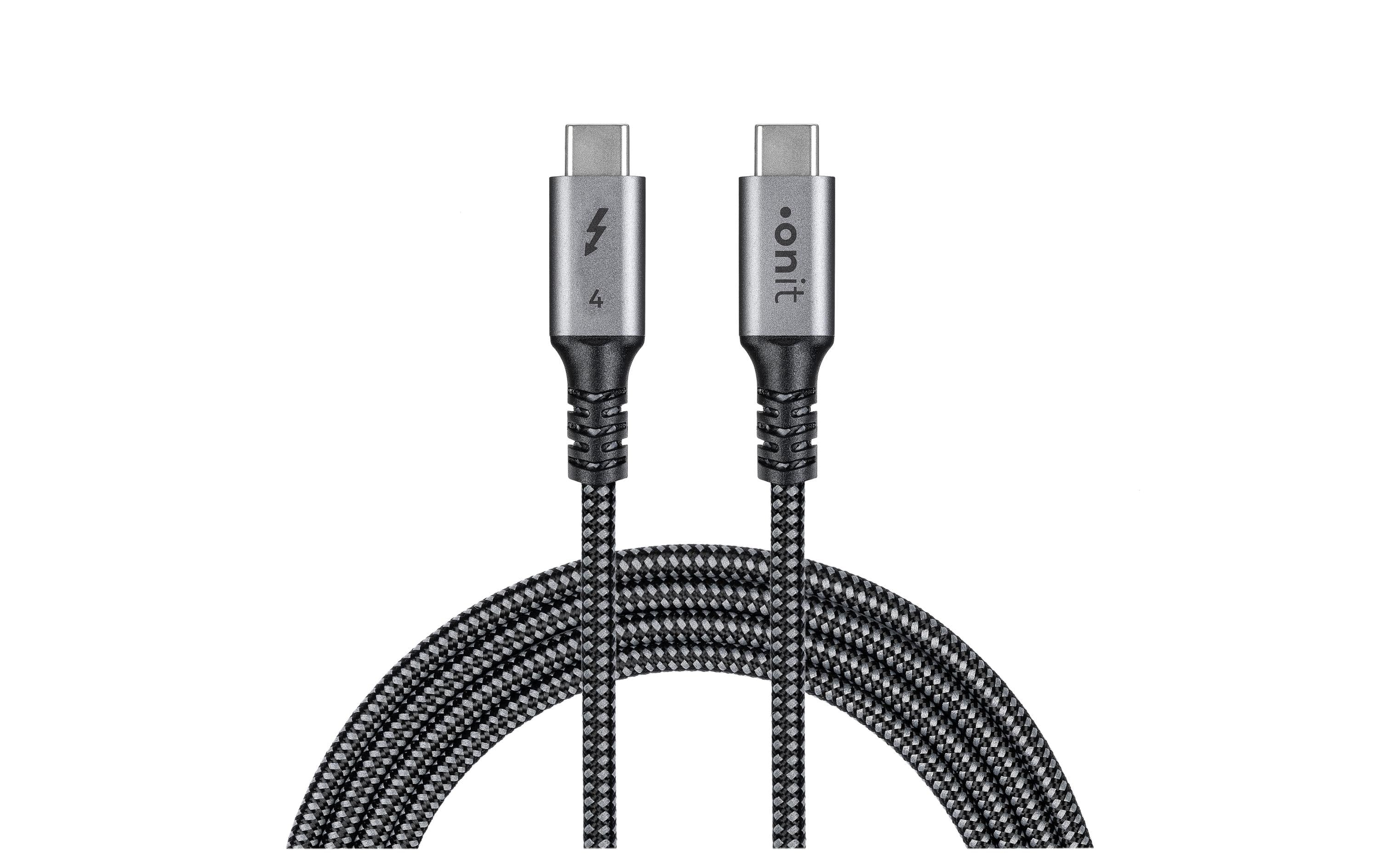onit Thunderbolt 4-Kabel USB C - USB C 3 m, Grau/Schwarz
