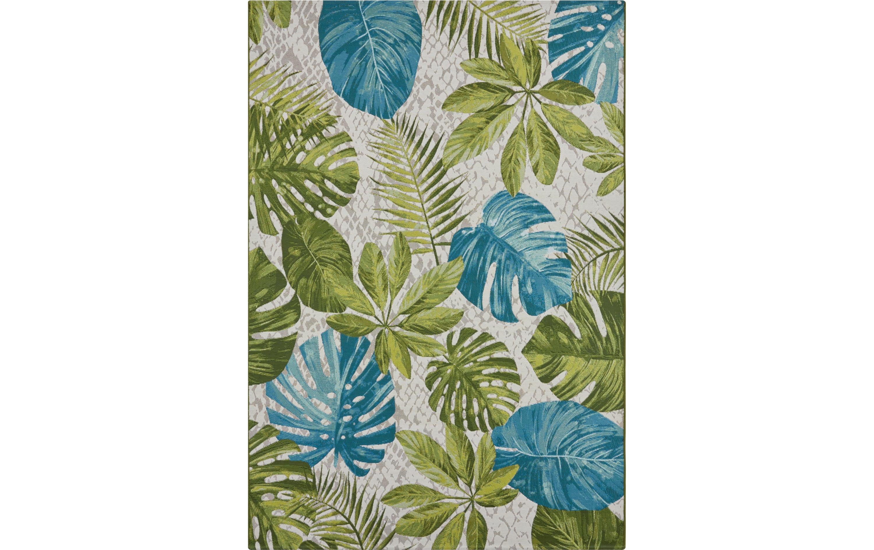 Hanse Home Teppich Tropical Leaves 80 cm x 165 cm, Grün/Türkis