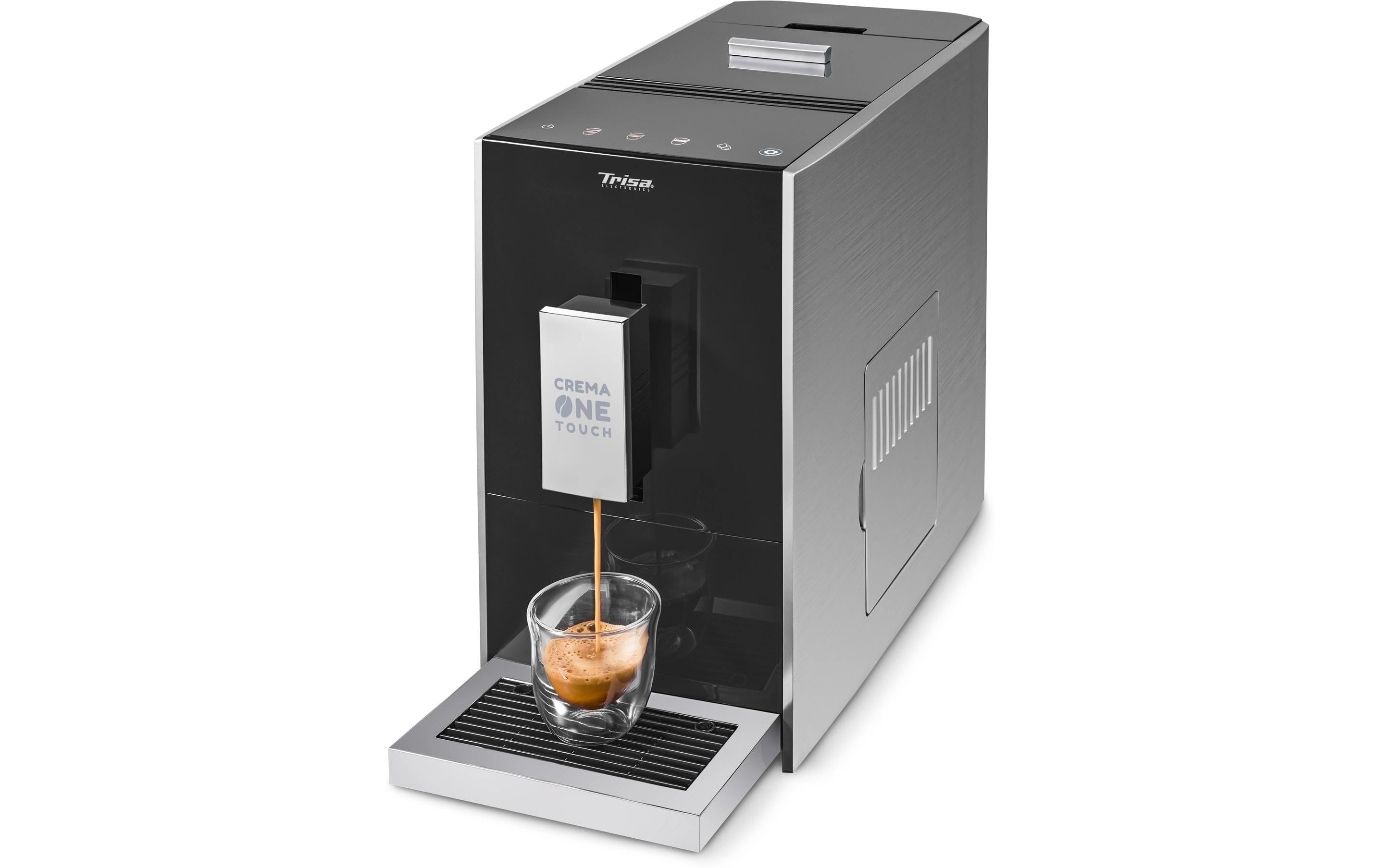 Trisa Kaffeevollautomat Crema One Touch Schwarz/Silber