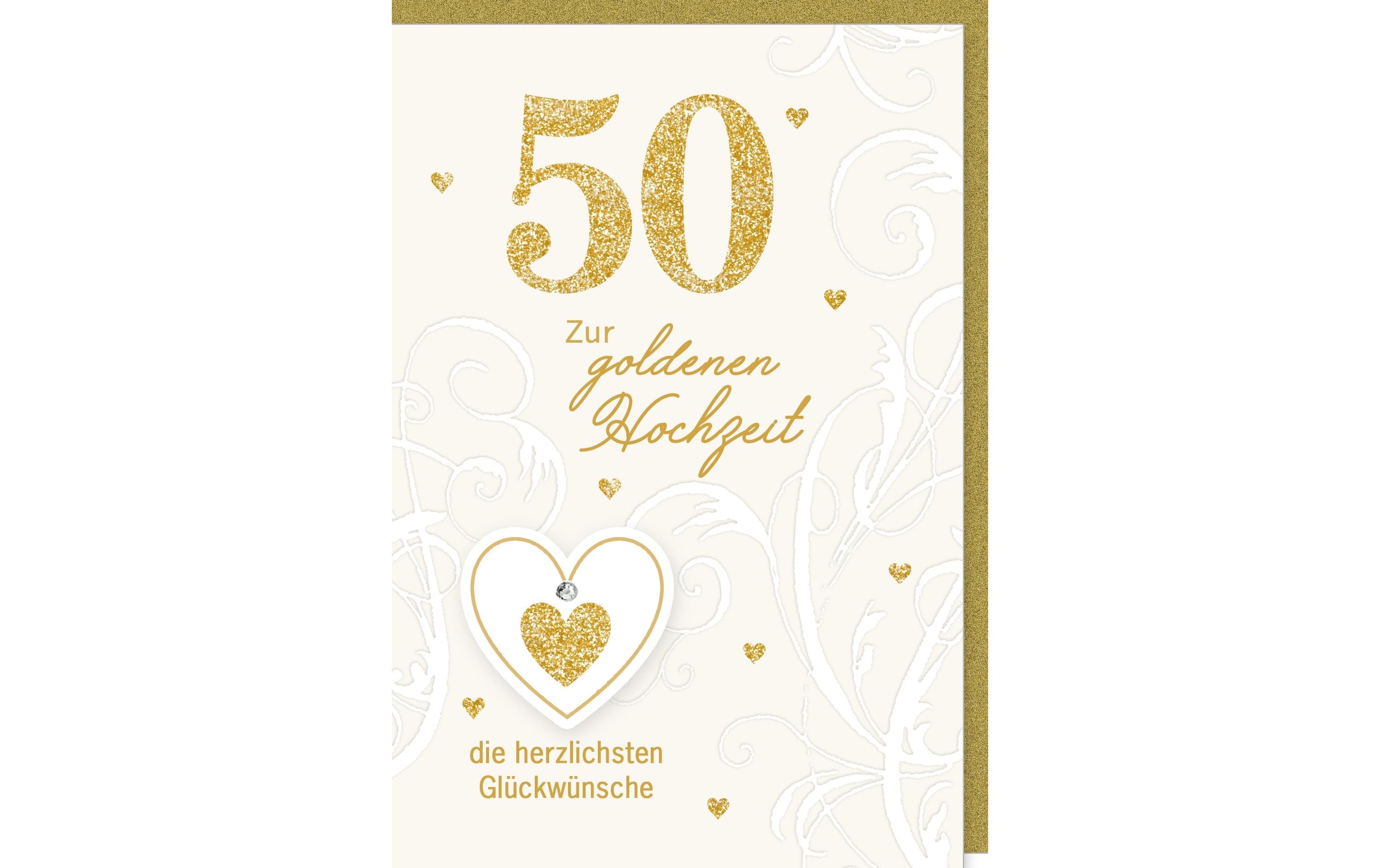 Braun + Company Glückwunschkarte 50 Goldene Hochzeit 11.5 x 17 cm
