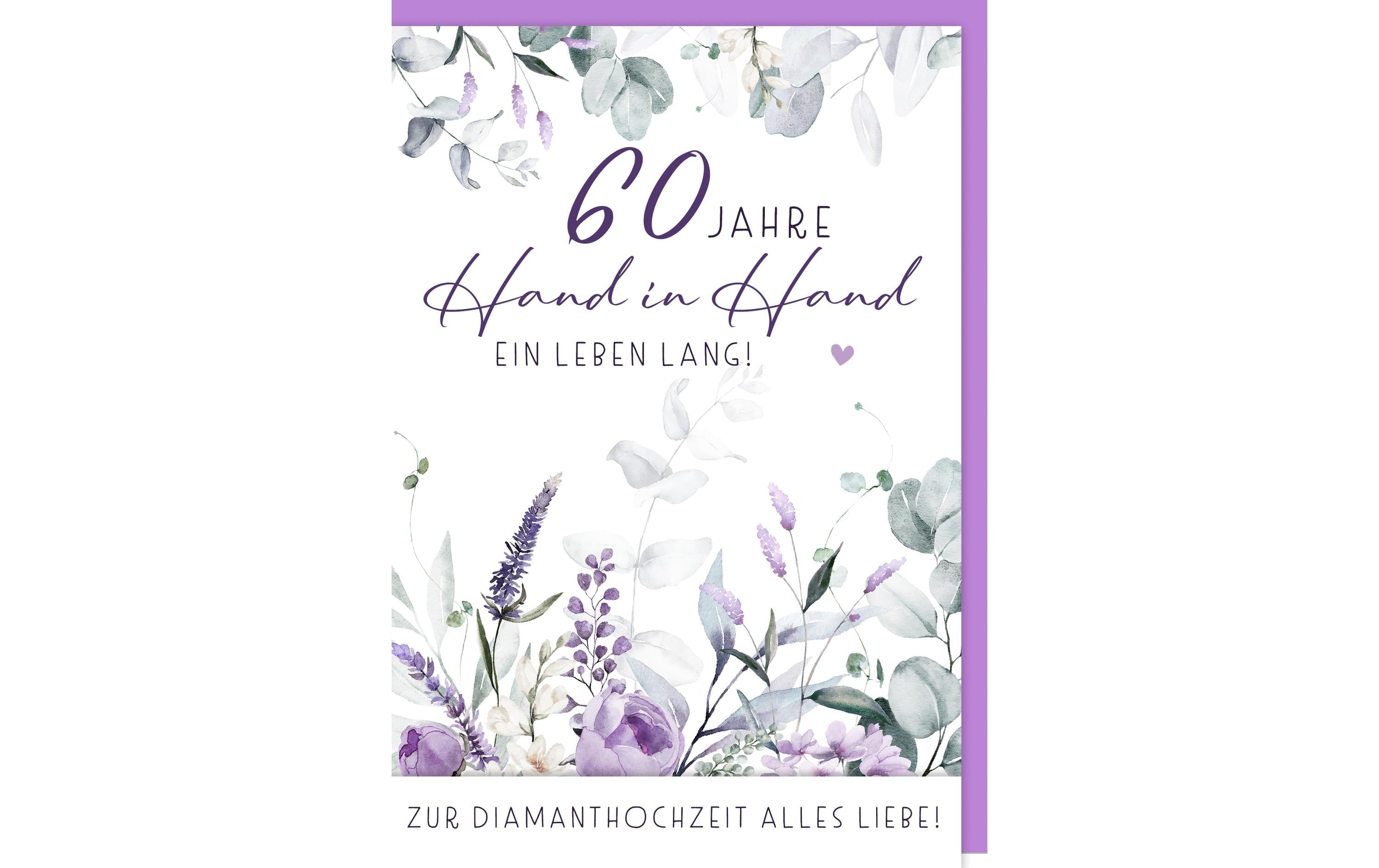Braun + Company Glückwunschkarte 60 Jahre Hand in Hand 11.5 x 17 cm