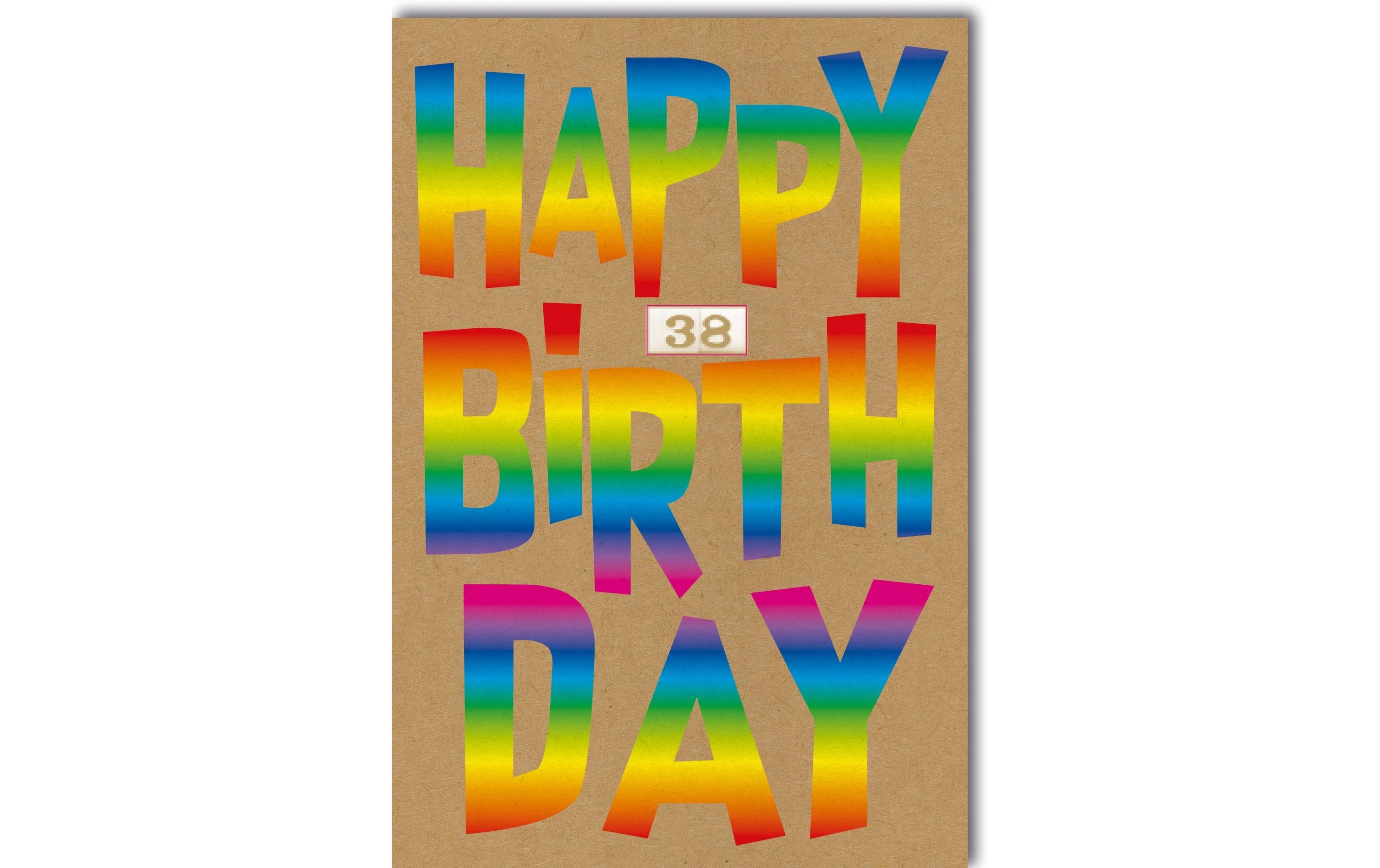 Braun + Company Geburtstagskarte Happy Birthday 38 11.5 x 17 cm