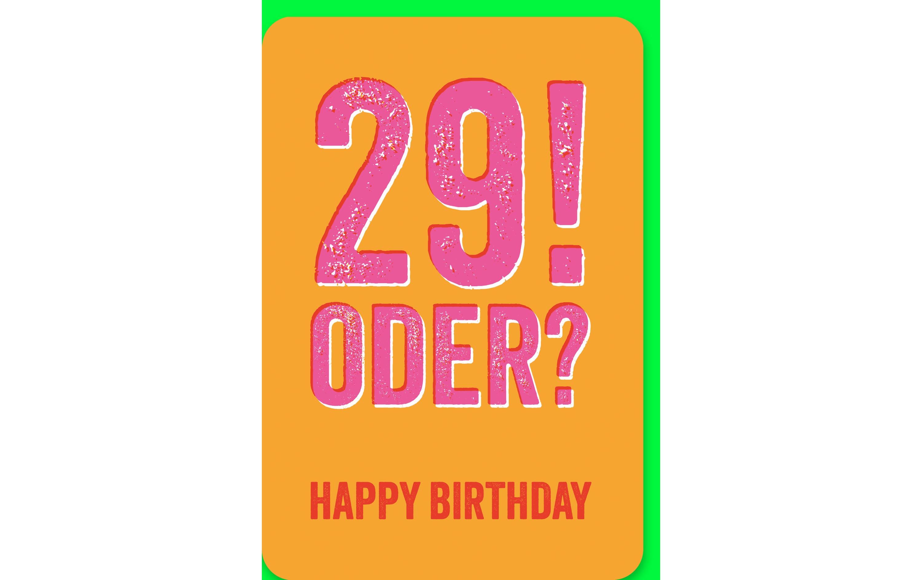 Braun + Company Geburtstagskarte Happy Birthday 29 11.5 x 17 cm