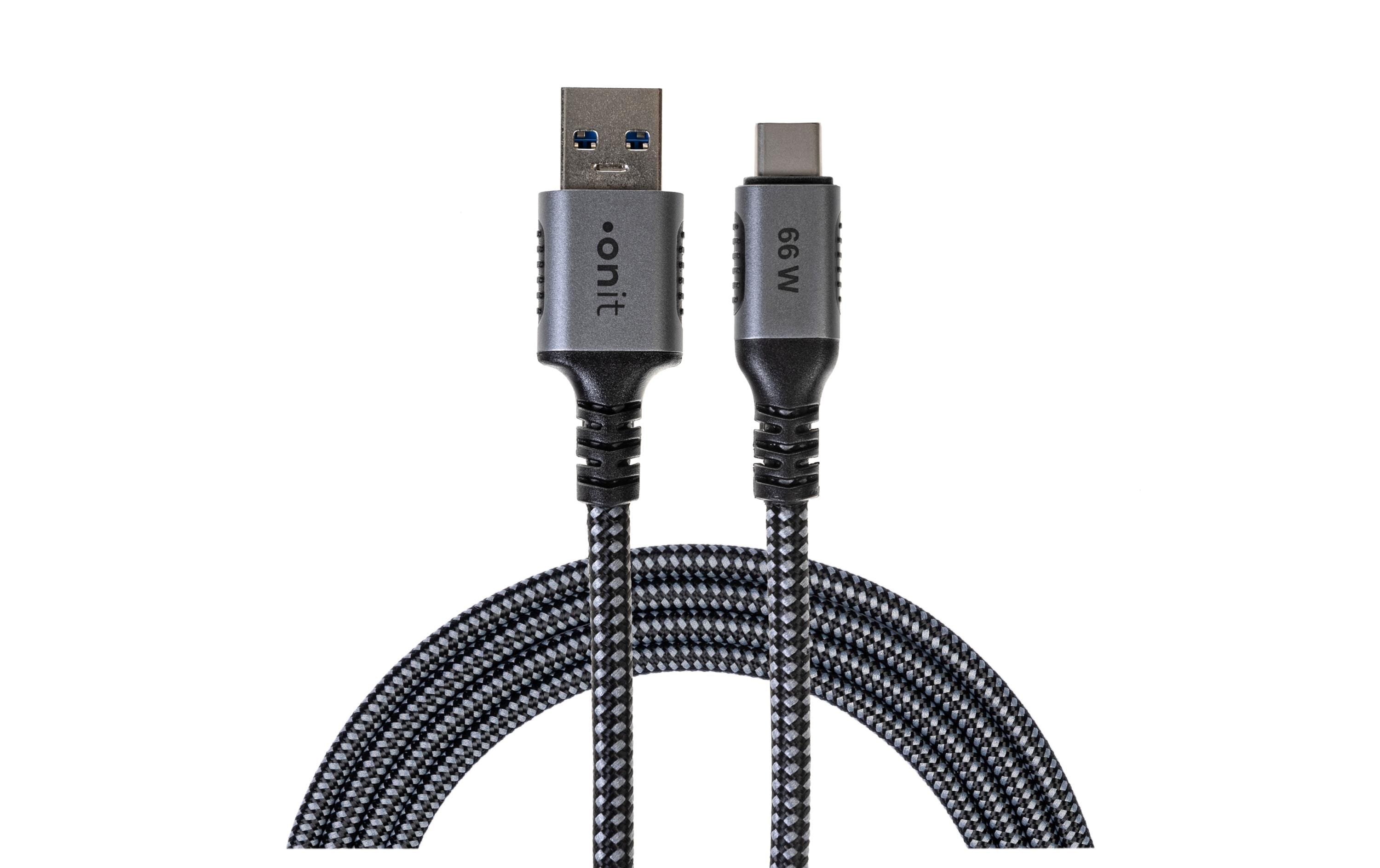 onit USB 3.1-Kabel USB A - USB C 0.5 m, Grau/Schwarz