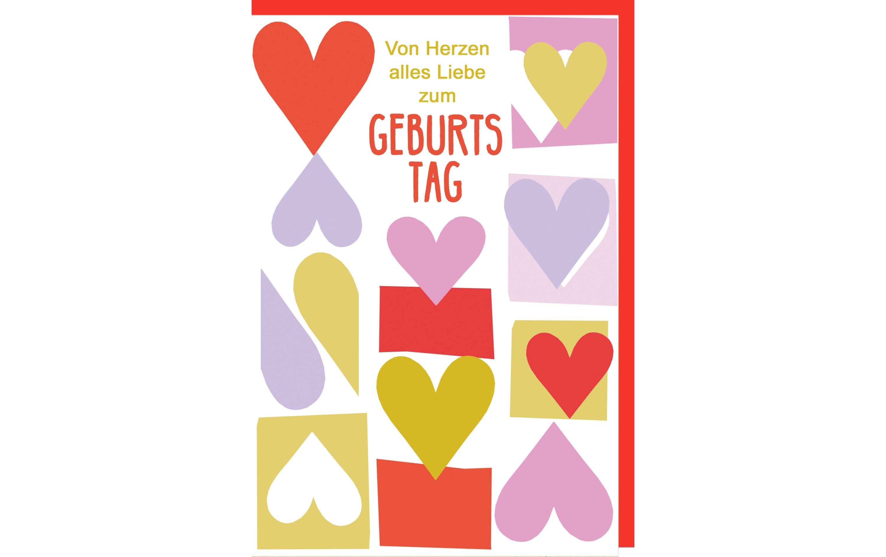 Braun + Company Geburtstagskarte Herzen 11.5 x 17 cm