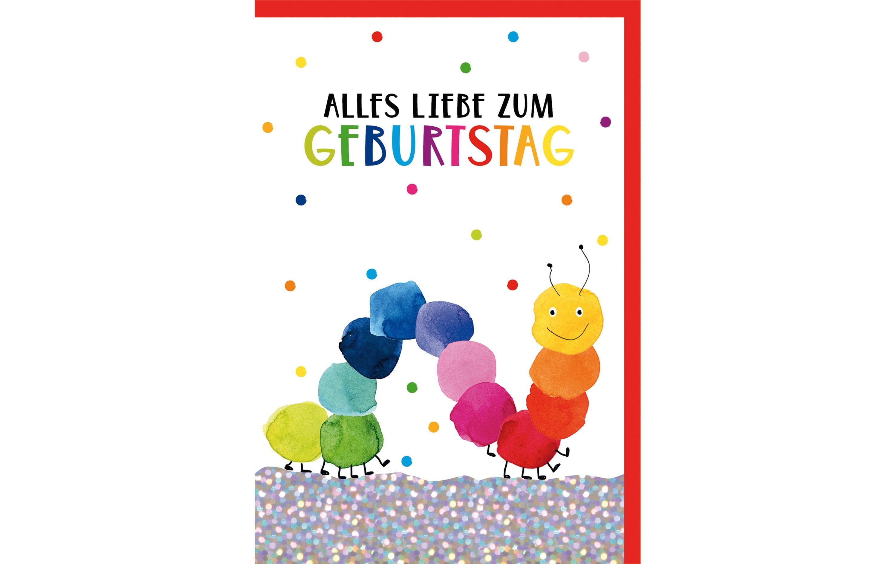 Braun + Company Geburtstagskarte Raupe 11.5 x 17 cm