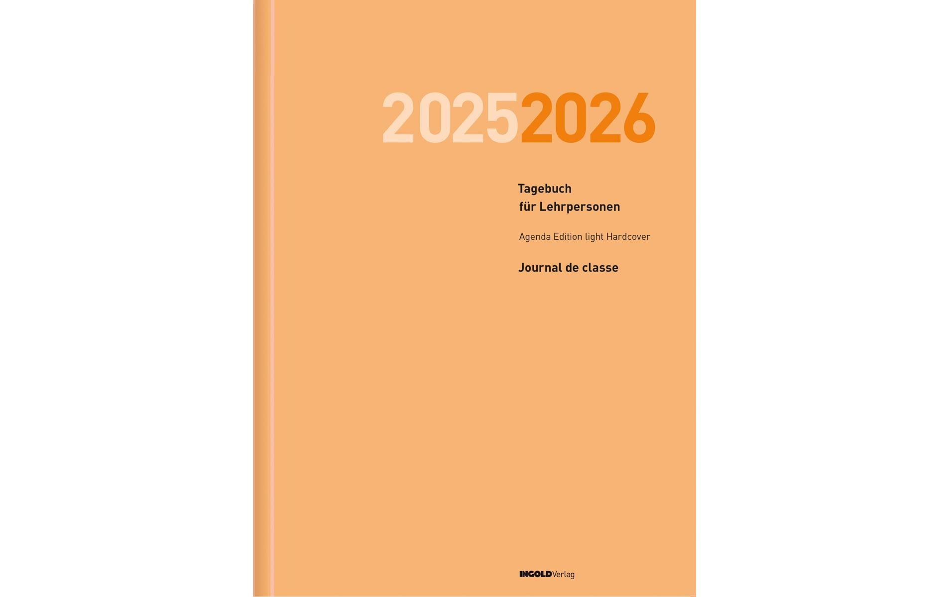 ingold-biwa Tagesagenda  Edition light Hardcover 2025/2026, Hellorange