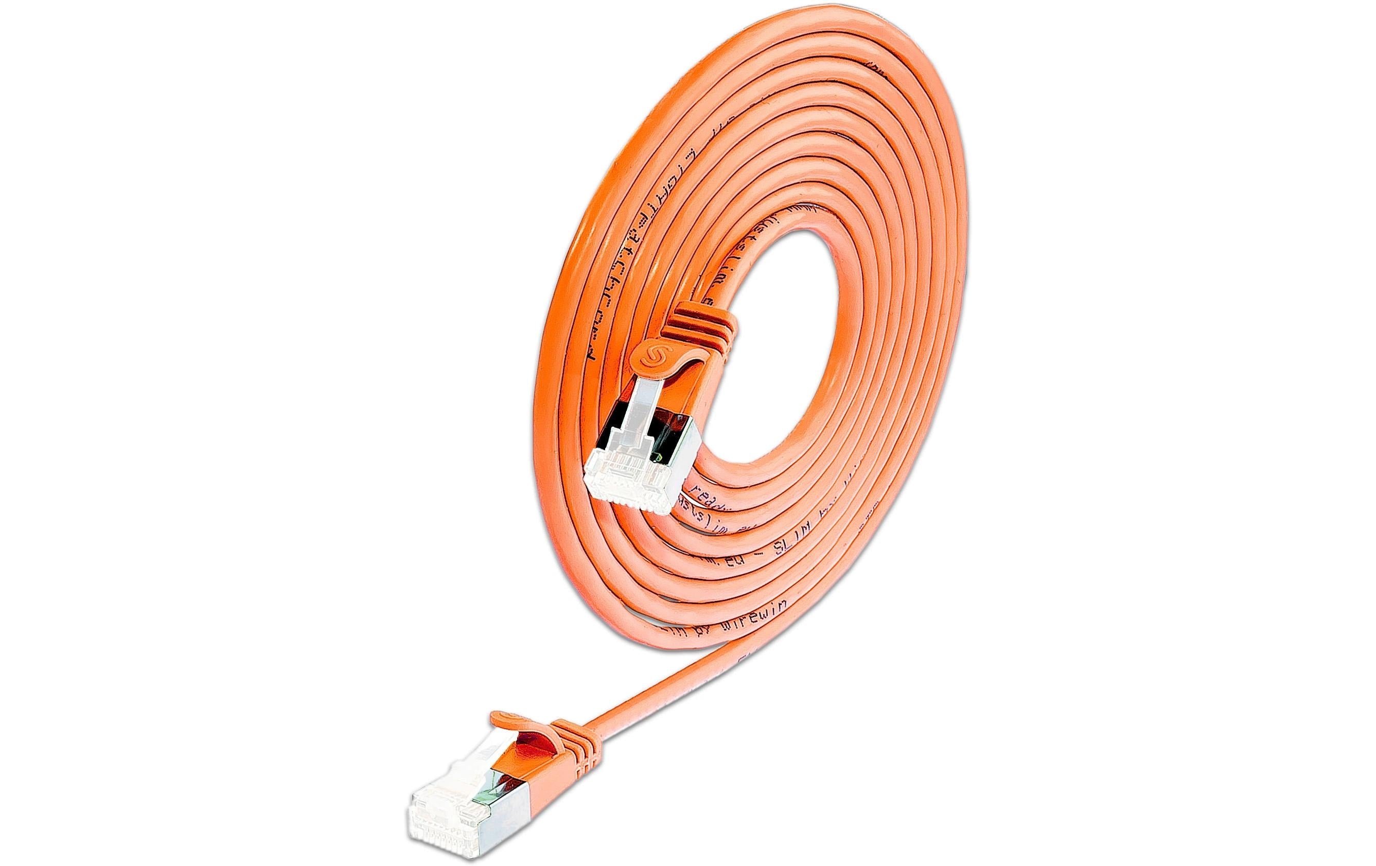 SLIM Wirewin Patchkabel Cat 6A, U/FTP, 1 m, Orange