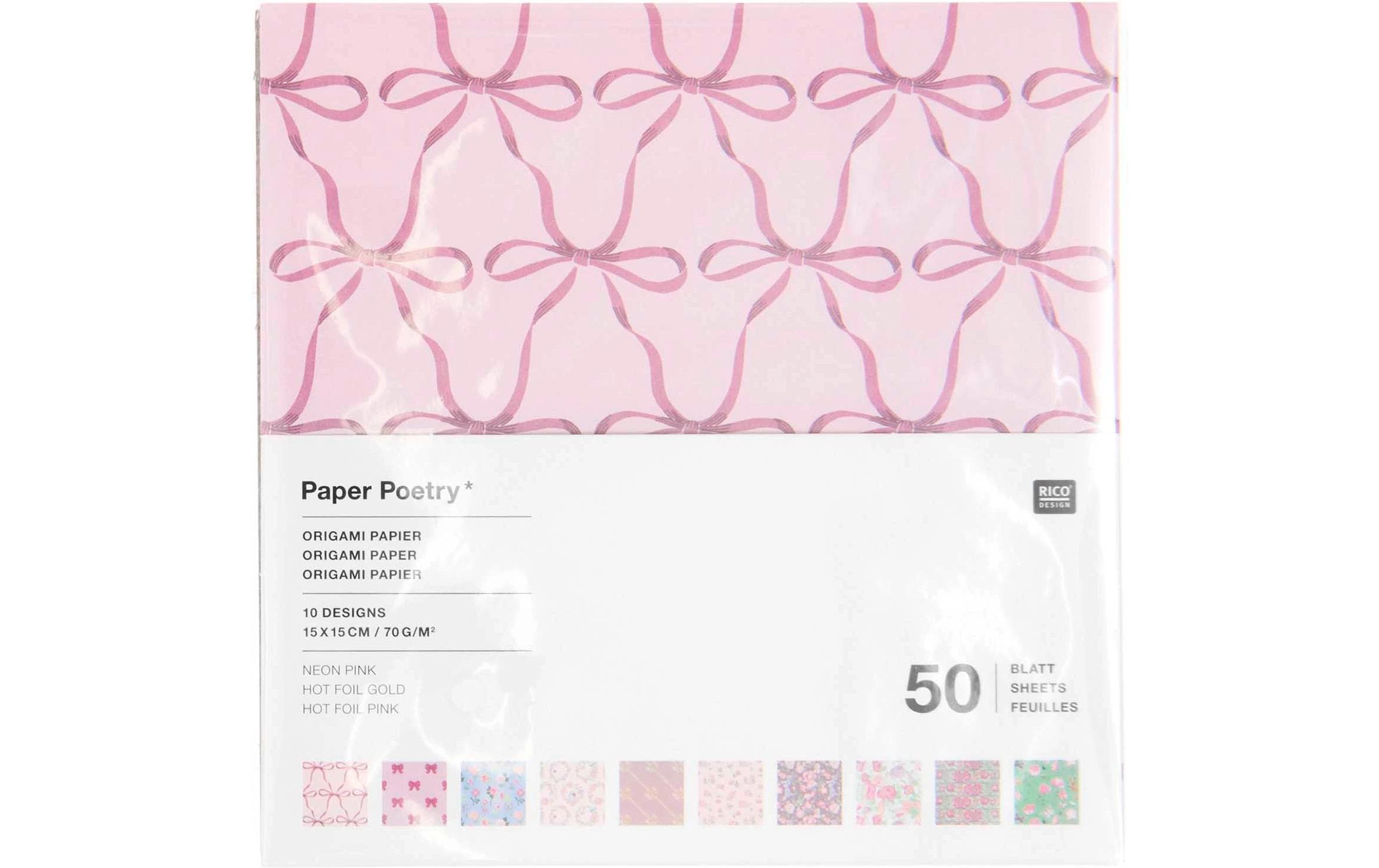 Rico Design Bastelpapier Origami 15 x 15 cm, 70 g/m²,  50 Blatt