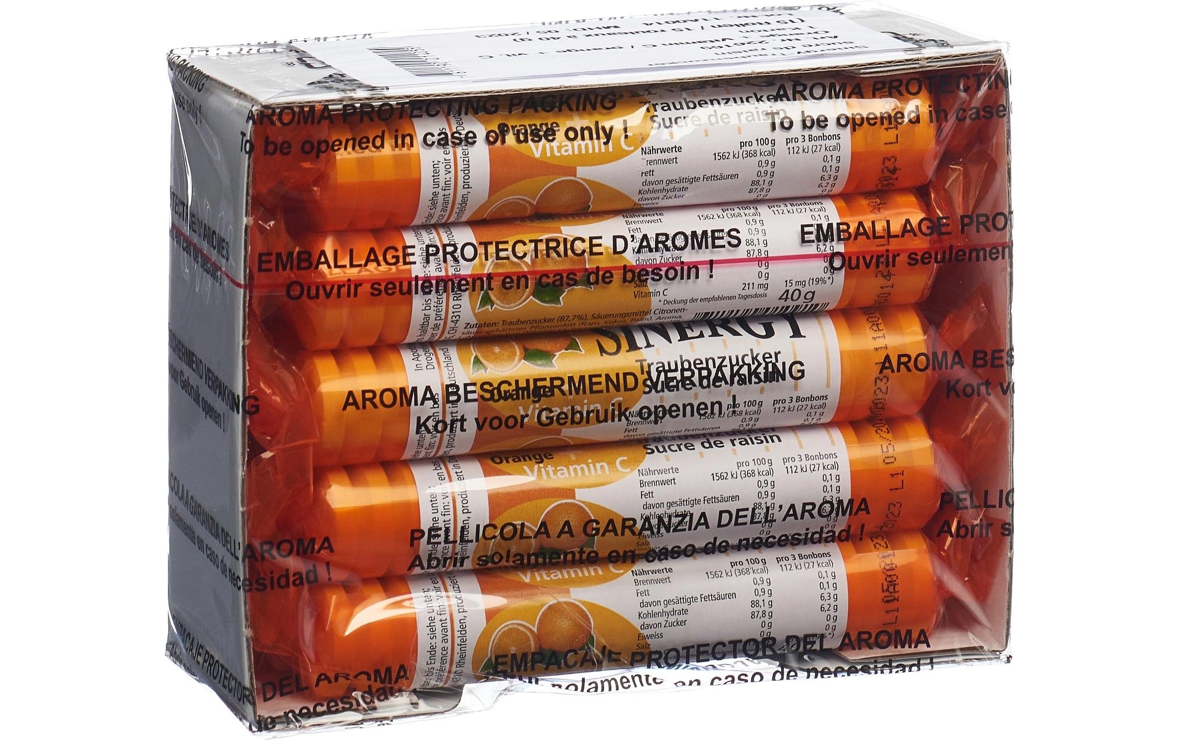 Sinergy Traubenzucker Orange Vitamin C 15 x 40 g