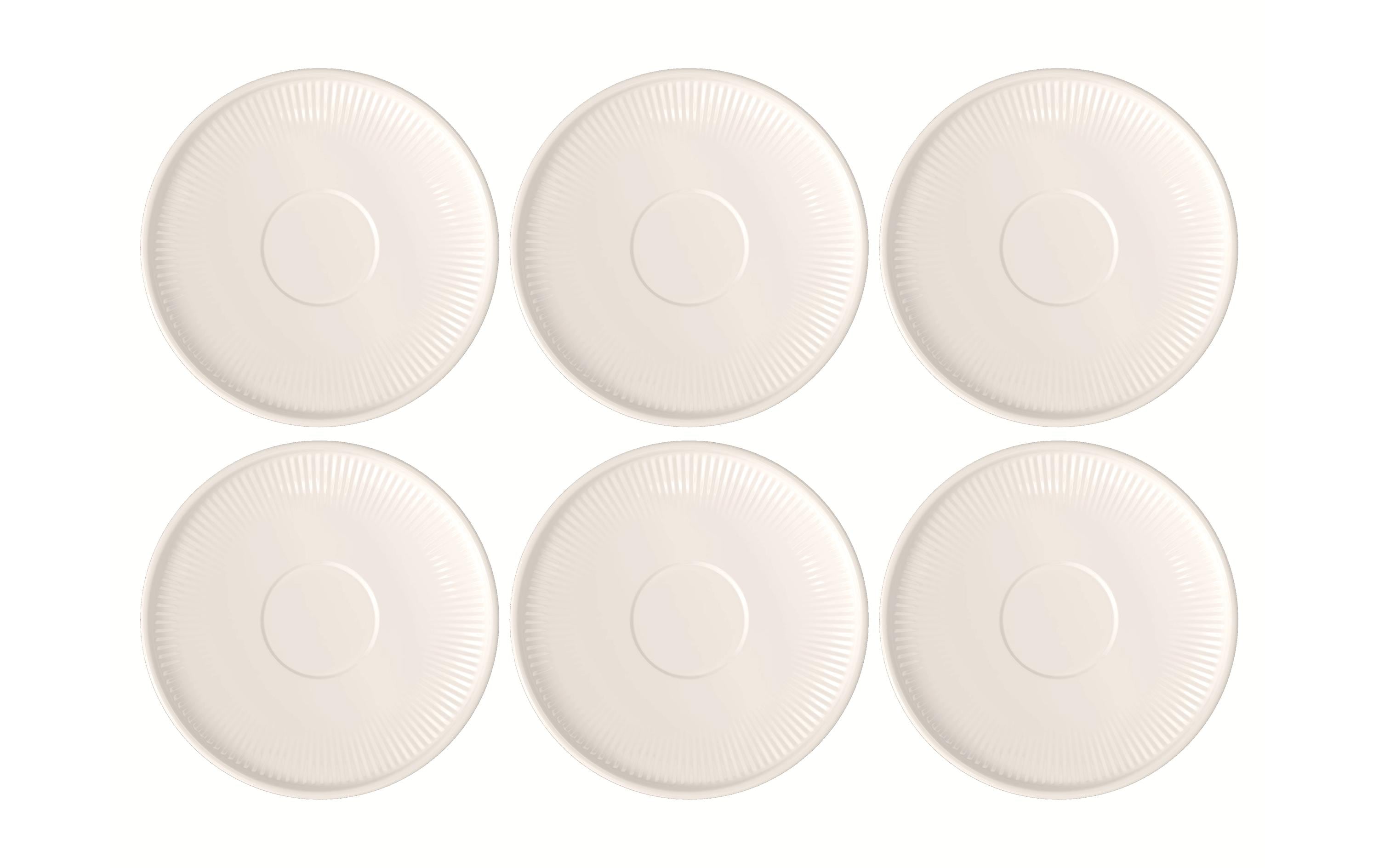 Villeroy & Boch Kaffeeuntertasse Afina 0 ml, 6 Stück, Weiss