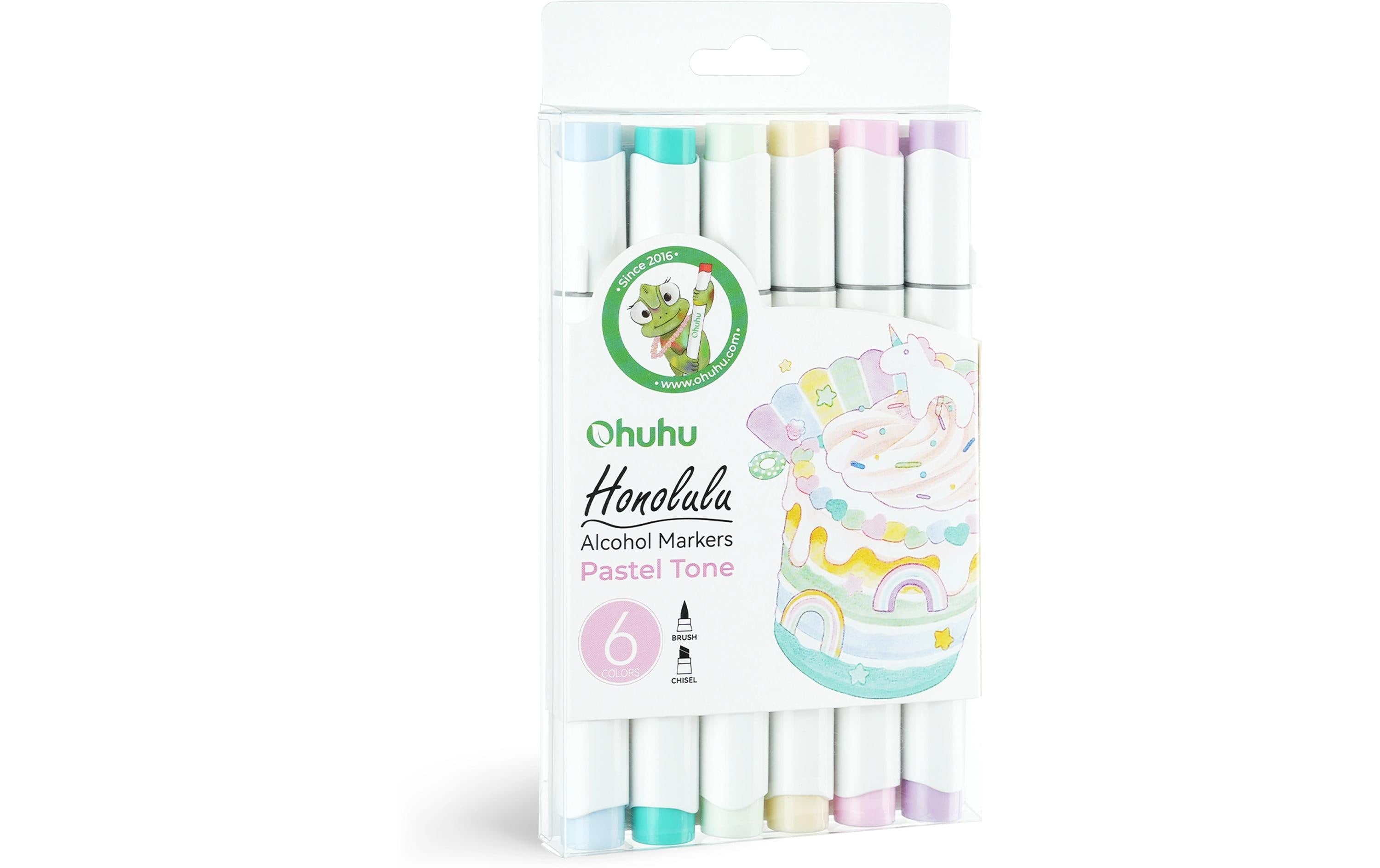 Ohuhu Permanent-Marker Honolulu Kunstmarker Pastellfarben 6 Stück